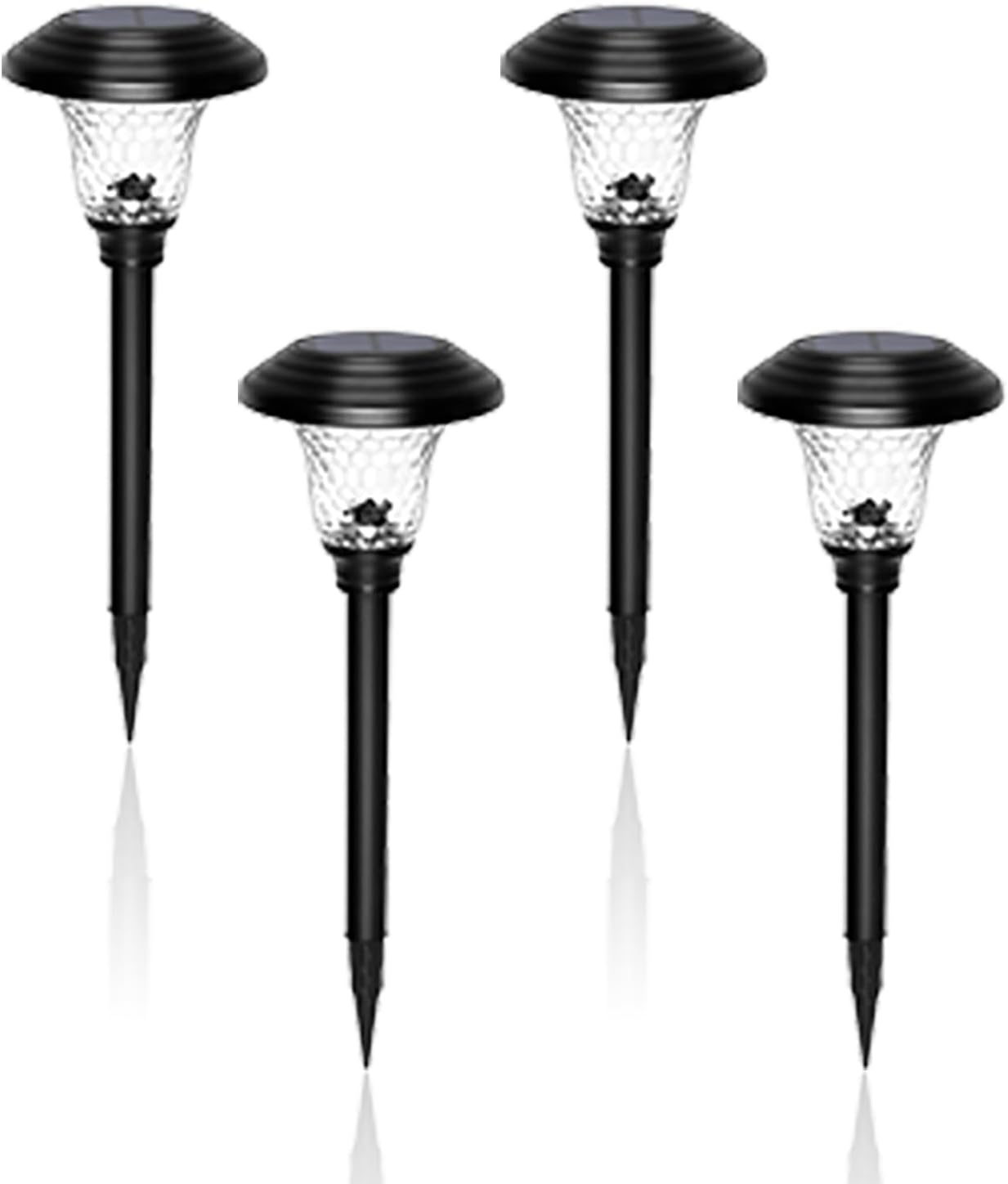 1805 LED Landscape Lights with Four Light Color Automatic Changes, Solar Outdoor Lights for Patio, 4 Packs of Outdoor Solar Lights with Unique Changing Light and Shadow Effects image number 4