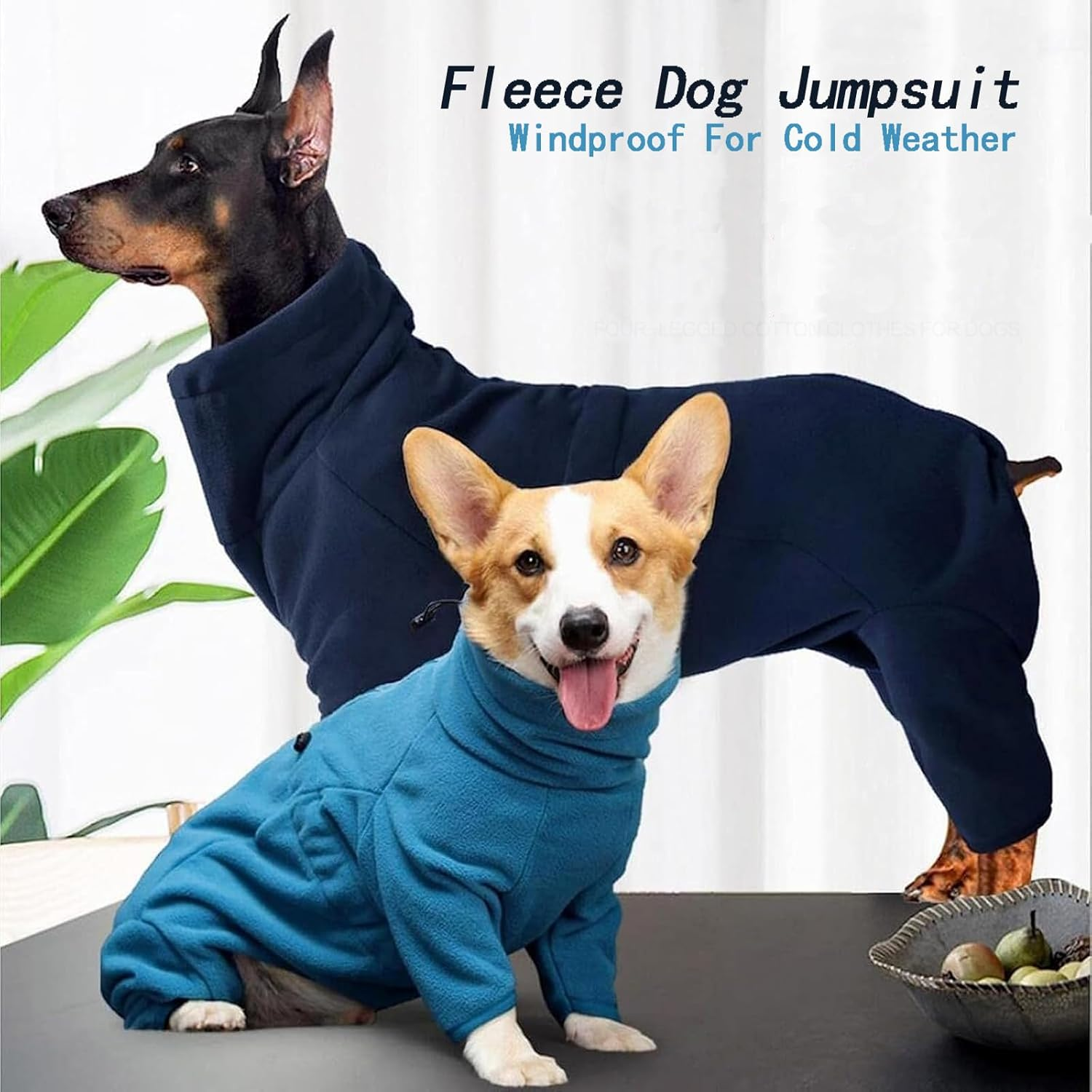 Dog Fleece Jacket - Warm Full Body Cozy Windproof High-Neck Winter Coat with Zipper for Small Dogs in Cold Weather S image number 3