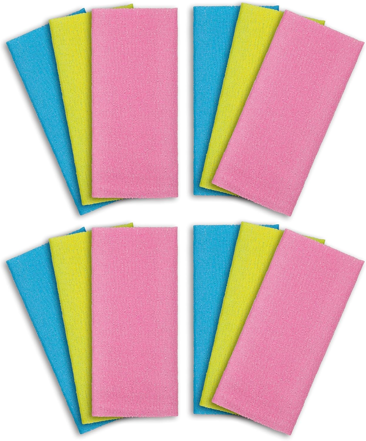 Exfoliating Towel Microabrasion Towel Washcloths - Nylon Japanese Bath Wash Cloth Exfoliating for Body Beauty Washcloth Fiberglass Loofah Body Scrubber Back 12 Packs (Red X 4, Yellow X 4, Blue X 4) image number 5