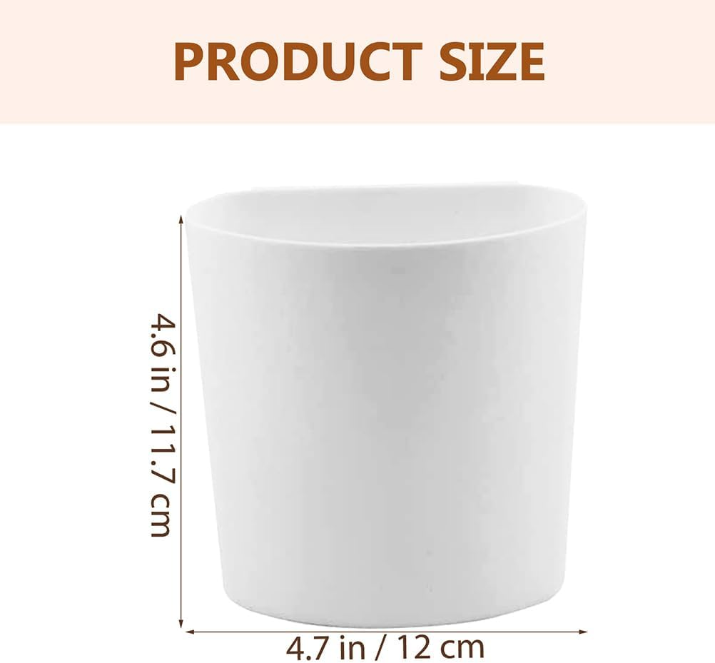 STOBOK 4Pcs Storage Basket Rolling Cart Storage Cups Tabletop Sundries Container Rolling Storage Bin Cart Pen Plant Cart Small Hanging Bucket for Home and Office, White image number 1