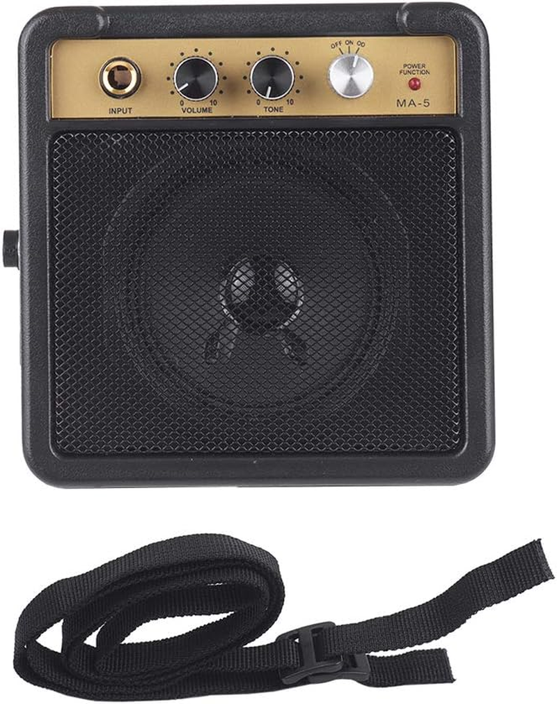 ACAGALA Mini Guitar Amplifier Amp Speaker 5W with 6.35Mm Input 1/4 Inch Headphone Output Supports Volume Tone Adjustment Overdrive