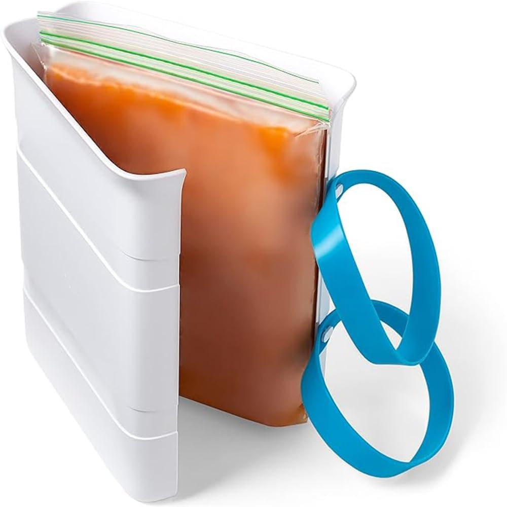 1 Pcs White Freeze up Freezer Food Maker, Upright Block Maker, 6 Cups, Meal Prep Bag Container to Freeze Soup and Leftovers, Gallon image number 5