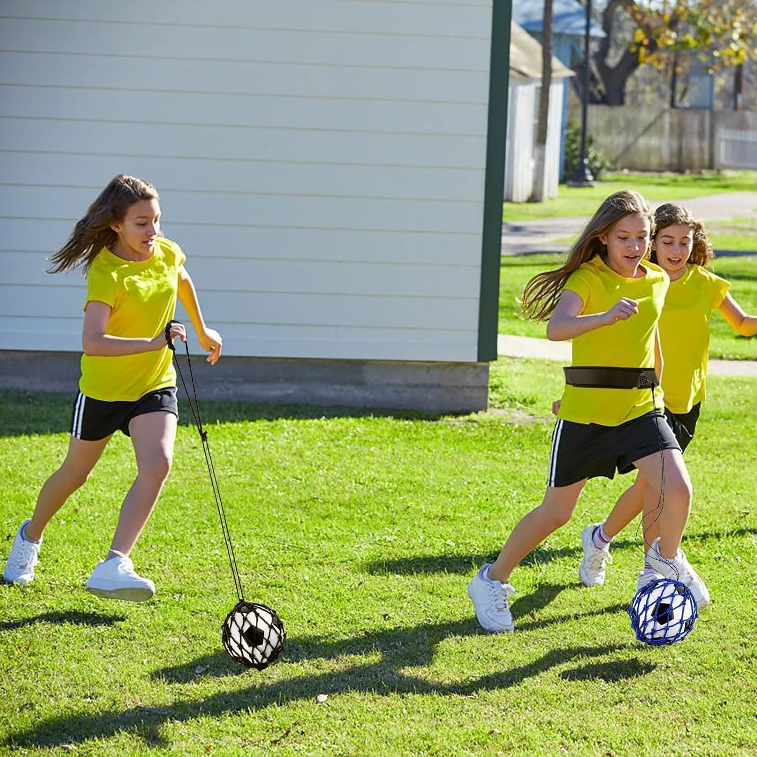 Wzenclave Ball Net Bag Soccer Training Equipment Adjustable Mesh Soccer Ball Bag Drawstring Closure Football Volleyball Storage Ball Carrier Multifunctional Sports Ball Holder for Outdoor Sports image number 6