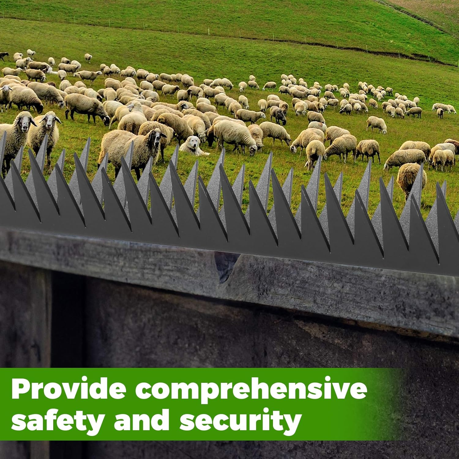 6Pcs Fence Spikes Metal Climb Security Spikes Heavy Duty Outdoor Walls Intruder Device Easy to Install for Fence Roofs Wall Home(Black) image number 3