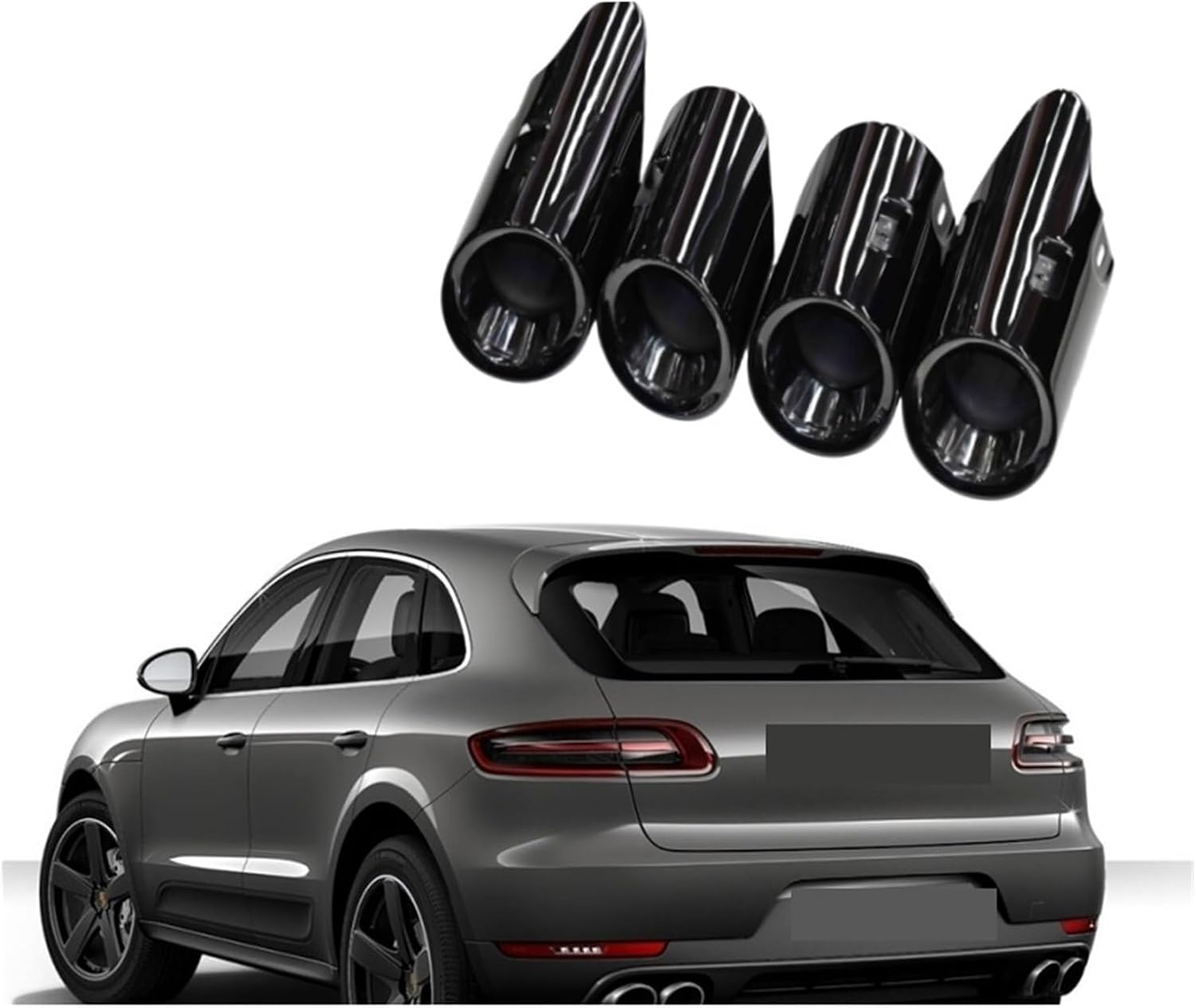 Compatible for Porsche Macans 2.9T 3.0T Tip 2014 to 2024 Exhaust Tip Stainless Steel Black Muffler Tip Nozzle Exhaust Head image number 3