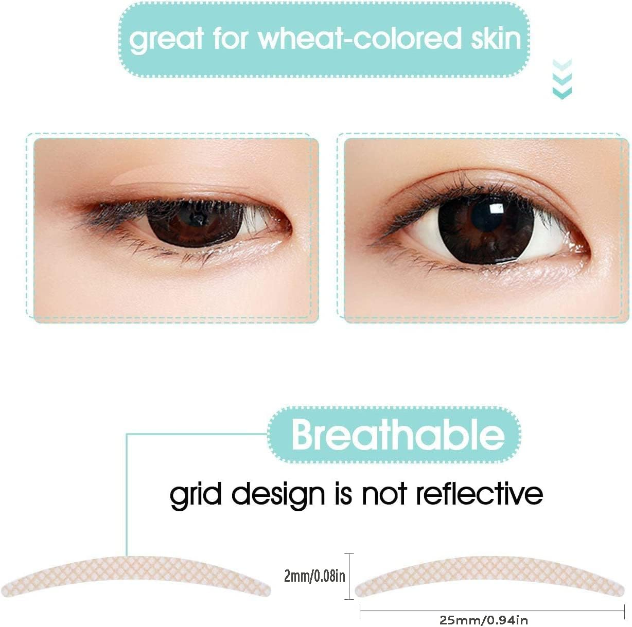 Invisible Eyelid Tape, Eyelid Lifter Strips,800 PCS/400 Pairs Self-Adhesive Double Eyelid Stickers for Hooded Uneven Droopy Mono-Eyelids, Big Eye Tools with Fork Rods & Tweezers image number 4