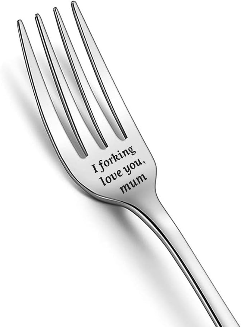 RFTWXHPN Dad Gifts Forks from Daughter Son I Forking Love You Dad Fork for Dad Christmas Birthday Gifts for Daddy Dad Dinner Fork Gifts for Father Daddy Stainless Steel Salad Forks