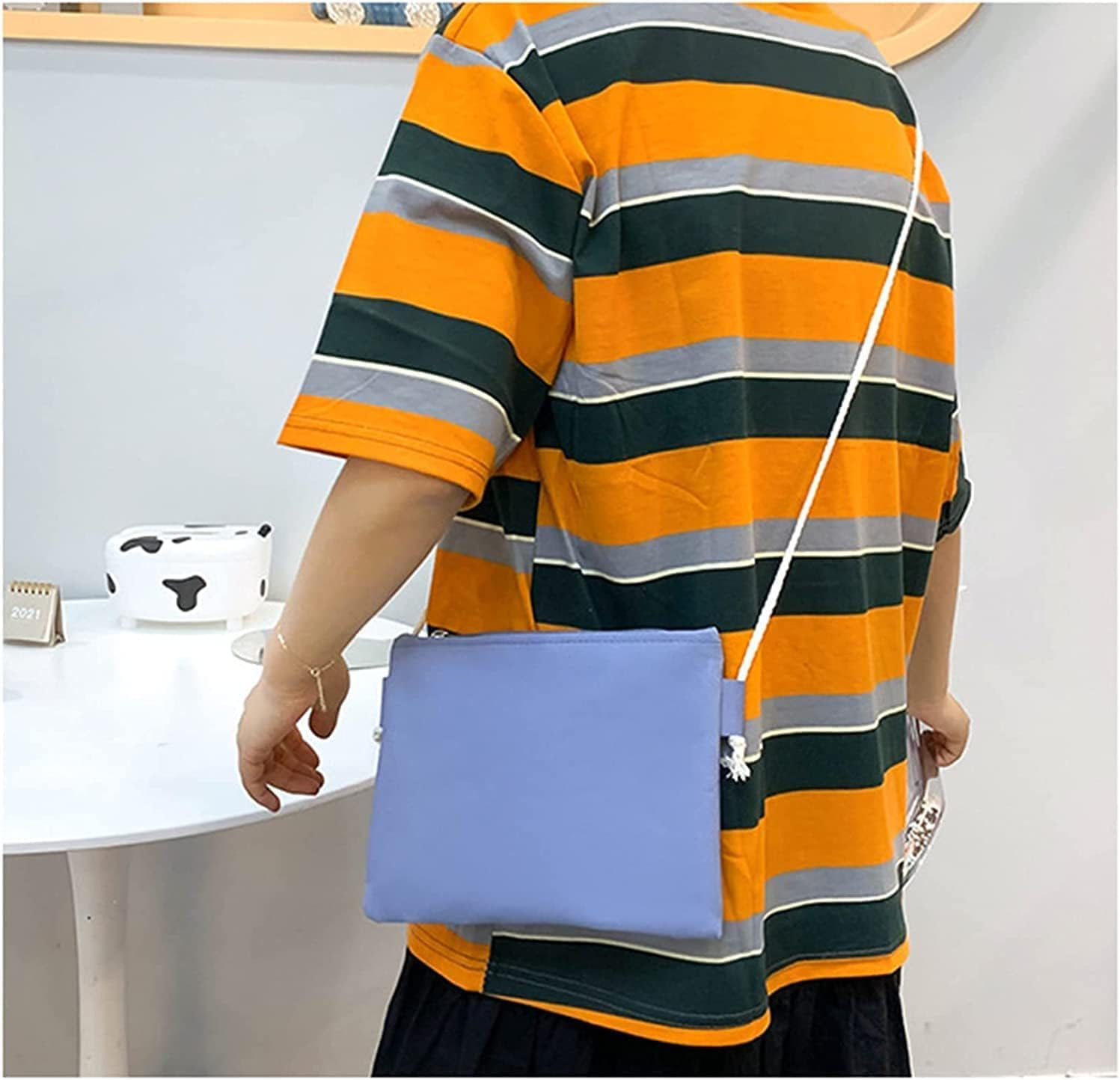 5Pcs School Bags Set Backpacks with Pendant Lunch Bag Pencil Case Handbag Coin Purse for Teen Girls School Backpack Blue image number 2