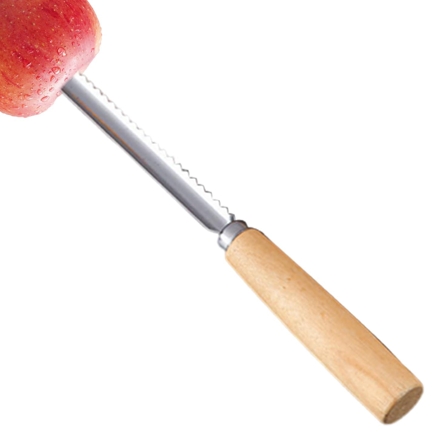 Fruit Corer | Manual Pitter Stainless Steel Multifunctional Manual Corkscrew Tool with Non-Slip Wooden Handle for Salad Prep Juice Canning image number 2