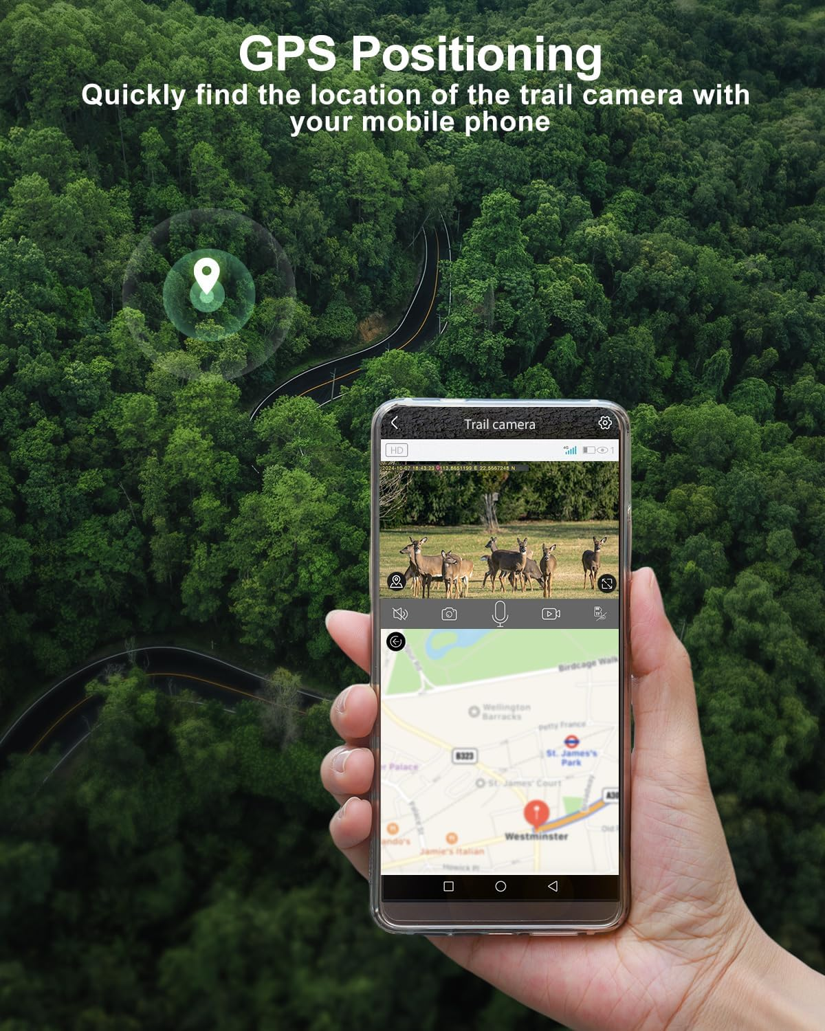 Xega 4G SIM Card Solar Wildlife Camera with Live Feed, 2K GPS No Glow 940Nm Night Vision Trail Trap Hunting Cam, 7800Mah Motion Detection APP Instant Alarm Spotlight Siren Alert, Cloud/Tf Storage,Ip66