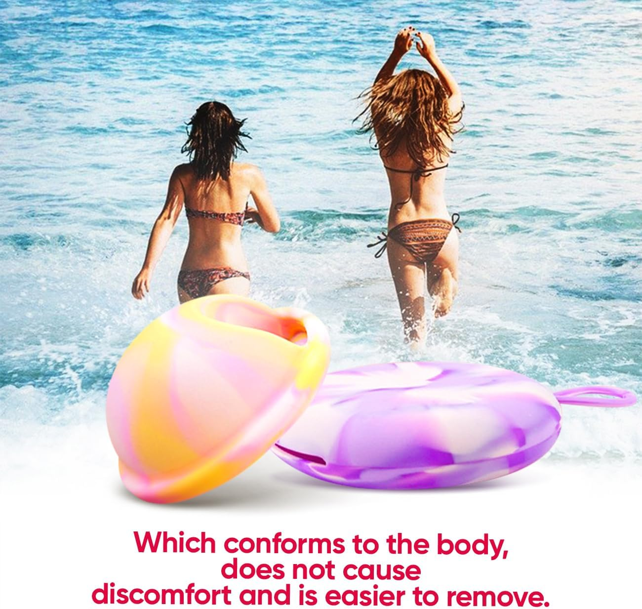 Menstrual Cups,Medical Grade Silicone Thin Fit Menstrual Disc,Large Capacity Menstrual Cup Wear for 12 Hours,Period Disc with Mini Cup Carrier Case,Reusable Menstrual Flow Cup for Women Periods image number 4