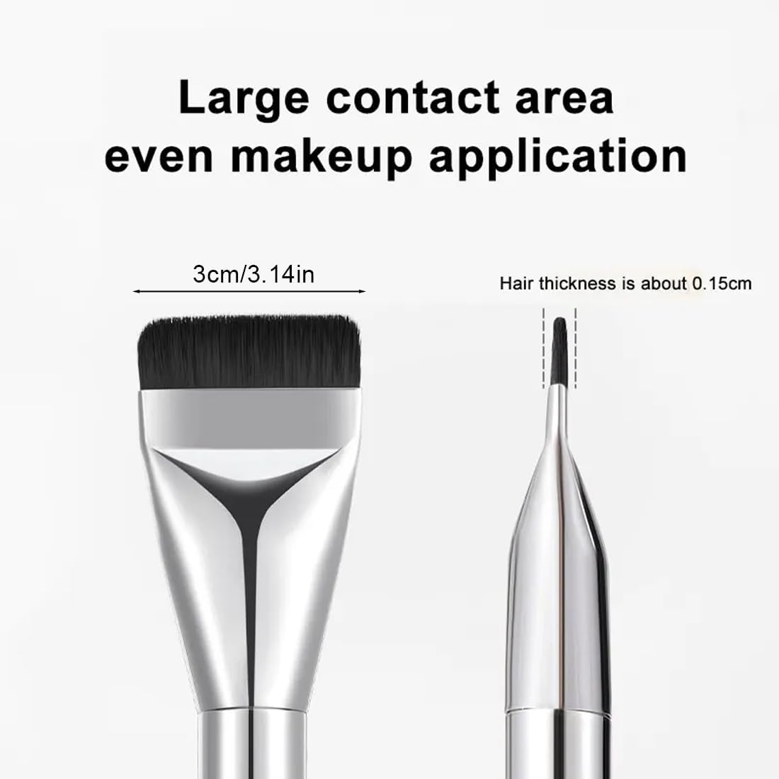 OUDQFCJ Pack of 3 Flat Foundation Brush Powder Brush for Liquid Foundation Concealer Brush Ultra Thin Foundation Brush Makeup Concealer Brush Girls Women with Protective Case