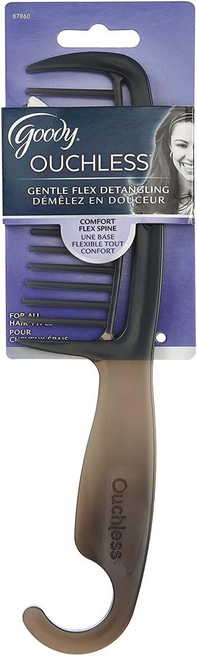 Goody Ouchless Detangler Comb - All-Purpose Comb for Tangles, Wet or Dry - Pain-Free Hair Accessories Ideal for All Hair Types - Detangling Comb for Women, Men, Boys, and Girl