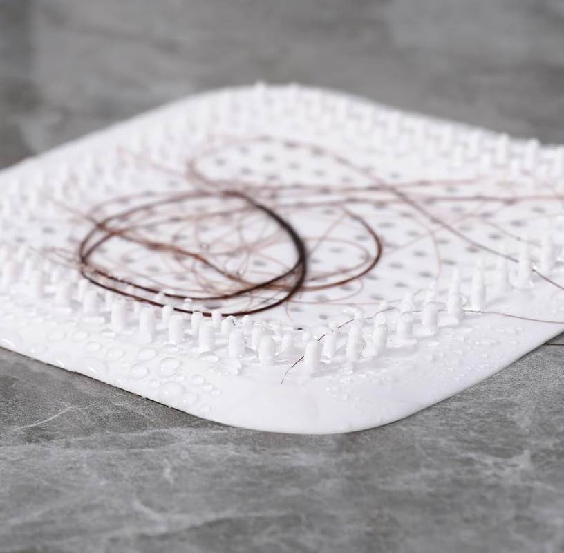 2 Pcs Shower Drain Strainer Hair Catcher Silicone Filter Cover Protector for Stainless Metal Strainer Bathtub Stopper for Bathroom Kitchen Floor Drain (Blue) image number 4