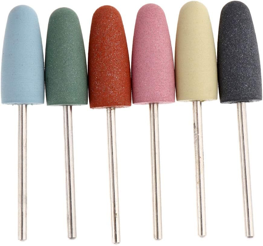 Oshhni 6Pcsx Silicone Bit Nail Polishing Head, Cuticle Clean File For, Tool, 08