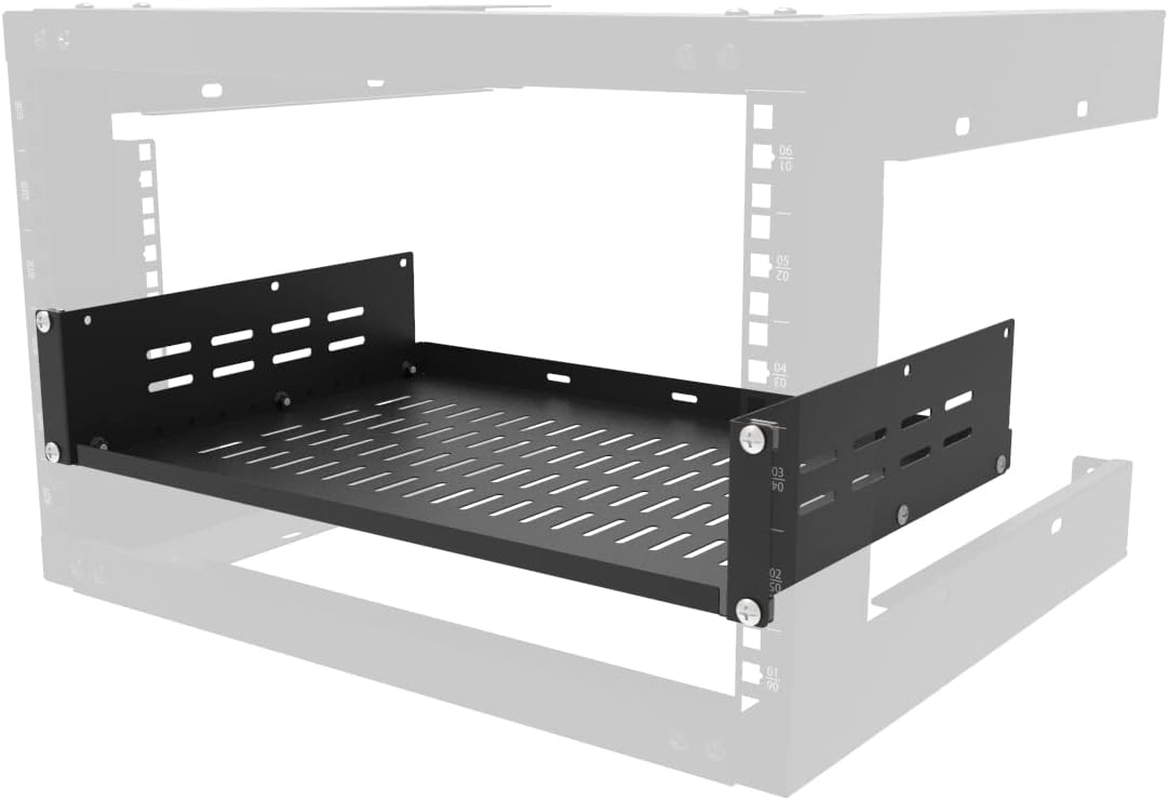 Jingchengmei 2U 19-Inch Universal Vented Rack Mount Cantilever Server Rack Shelf-12 Inch Deep-Disassembled Black (2U12Ind) image number 4