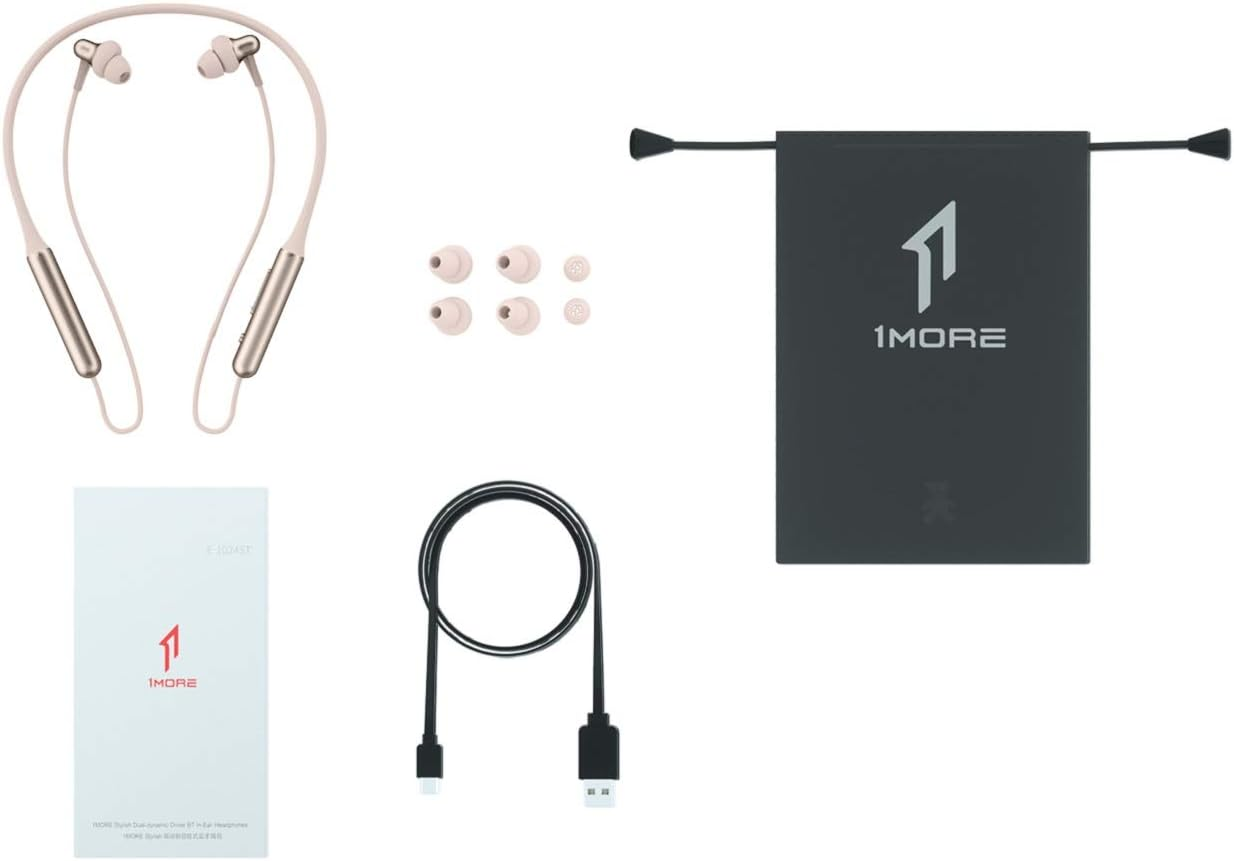 1MORE Stylish Dual-Dynamic Driver In-Ear Headphones (Wireless, Gold)