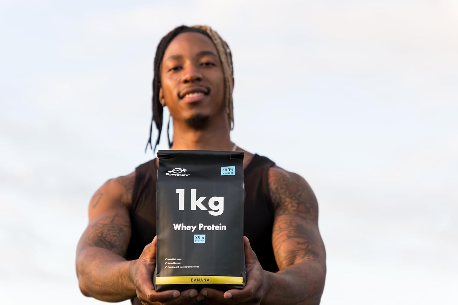 Gymcrate Strawberry Whey Protein Powder (1Kg) | Whey Protein Isolate & Concentrate Blend | 28G Protein per Serving | 28 Servings | Lean Muscle Support for Bodybuilders, Gym-Goers | Vegetarian Sports Nutrition Supplement image number 2