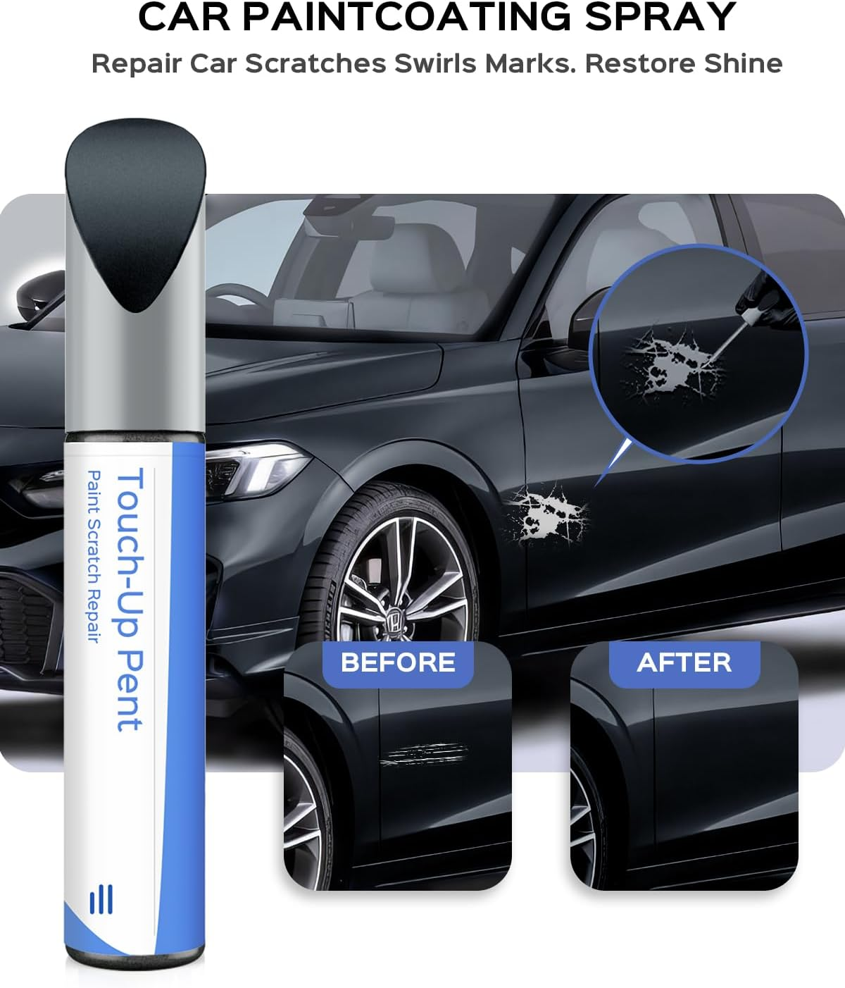 PARTS4EV NH-904M Meteorite Gray Metallic Touch up Paint Compatible with Honda Exact Match Chips and Nicks Touch Up image number 4