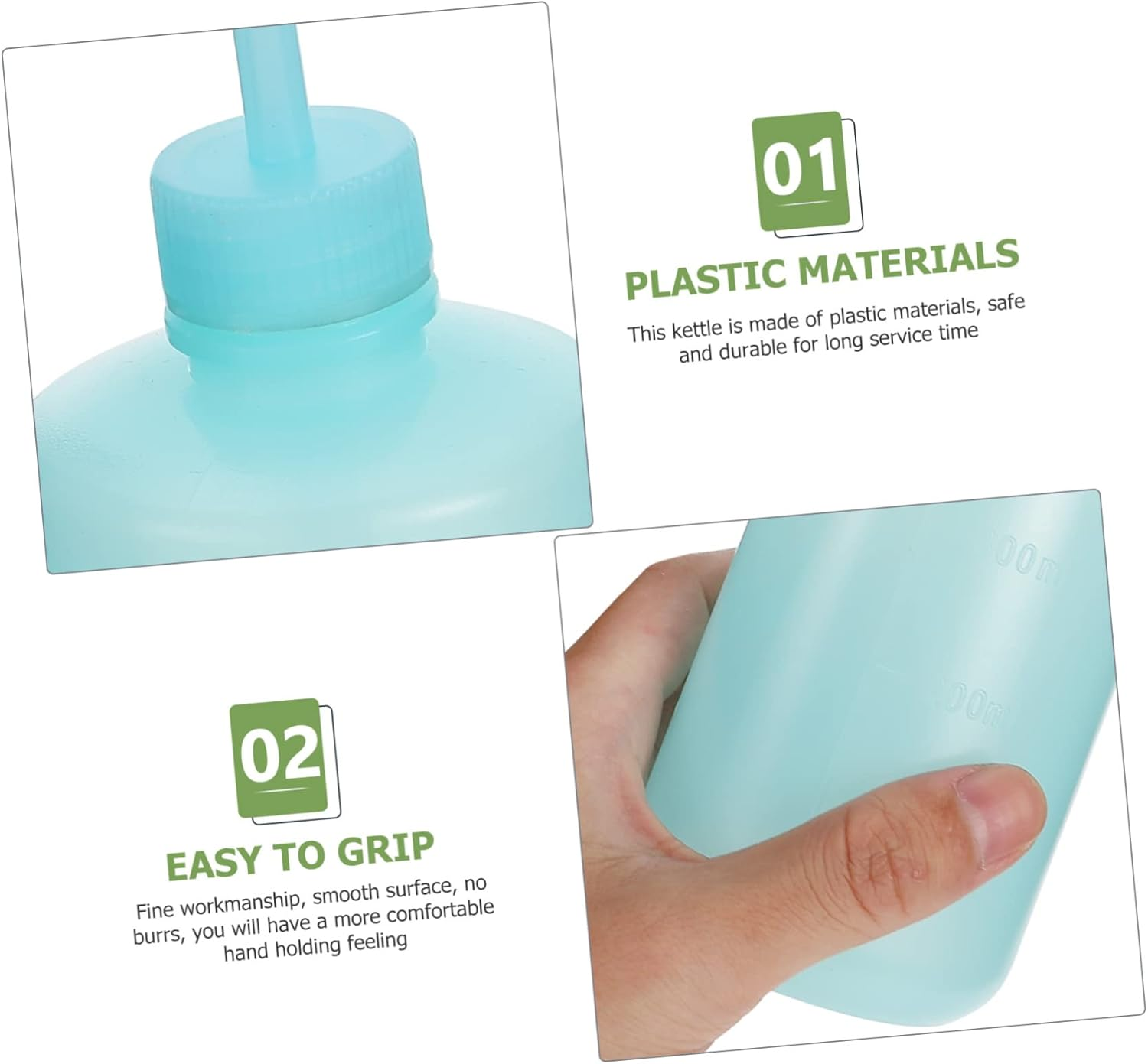 IWOWHERO 2Pcs Portable Squeeze Watering Bottles 500Ml Household Plant Water Supply Set Blue for Gardening and Indoor Potted Plants image number 5