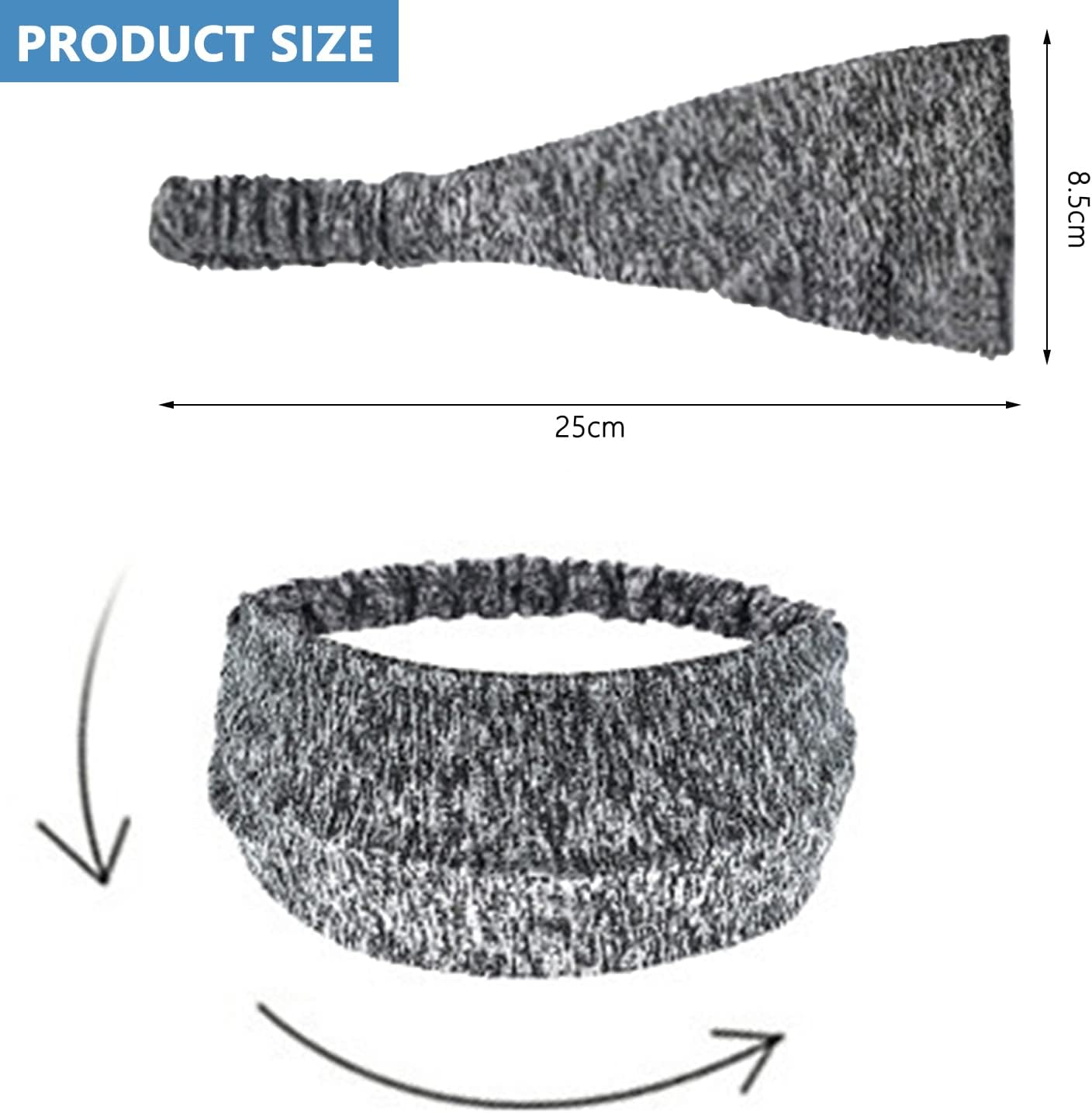 Pack of 3 Sports Headbands, Elastic Hair Bands, Non-Slip Sweatband, Highly Stretchy Hair Band for Jogging, Running, Hiking, Makeup, Bicycle and Basketball (Colour 3)