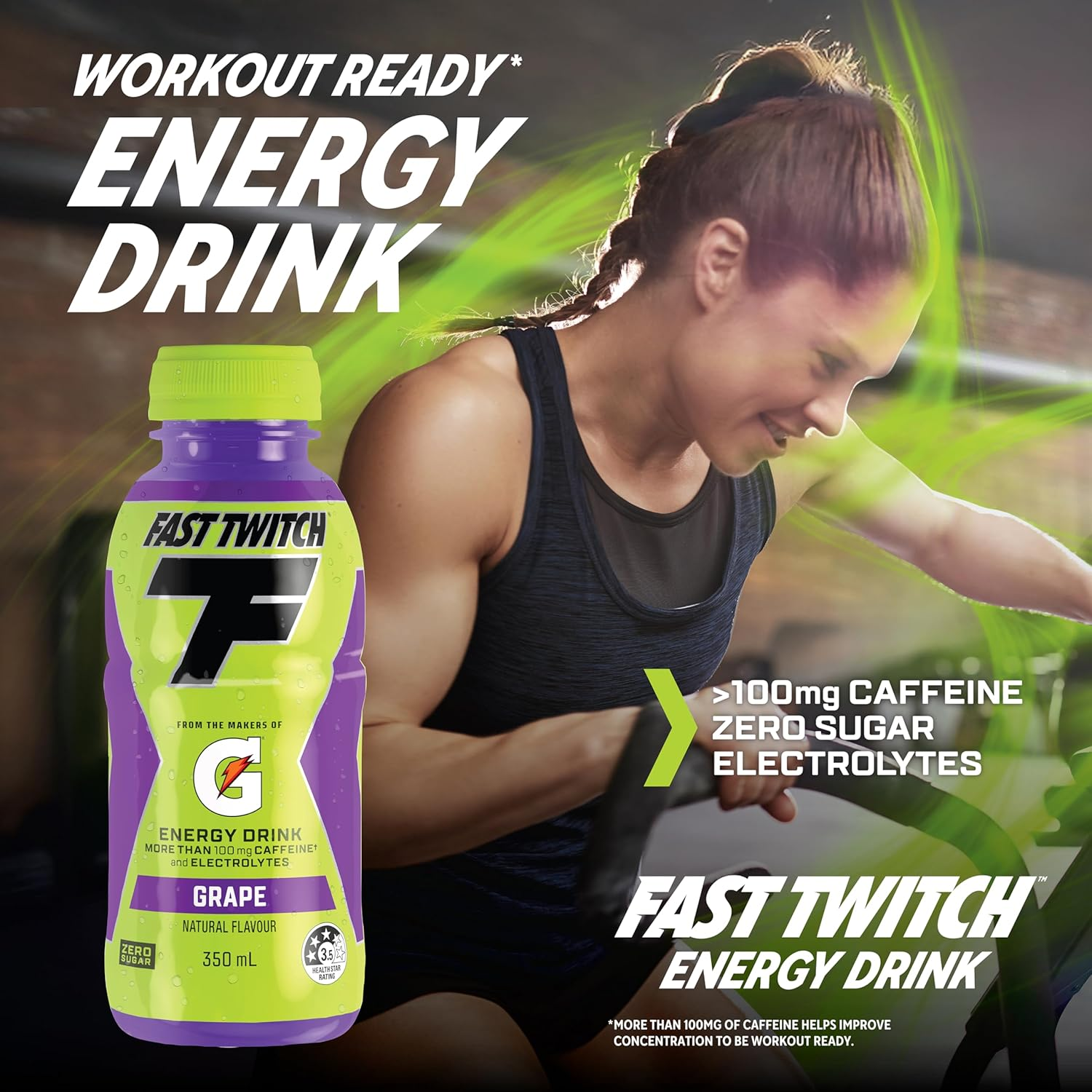 Fast Twitch Grape Energy Drink, 12 X 350Ml