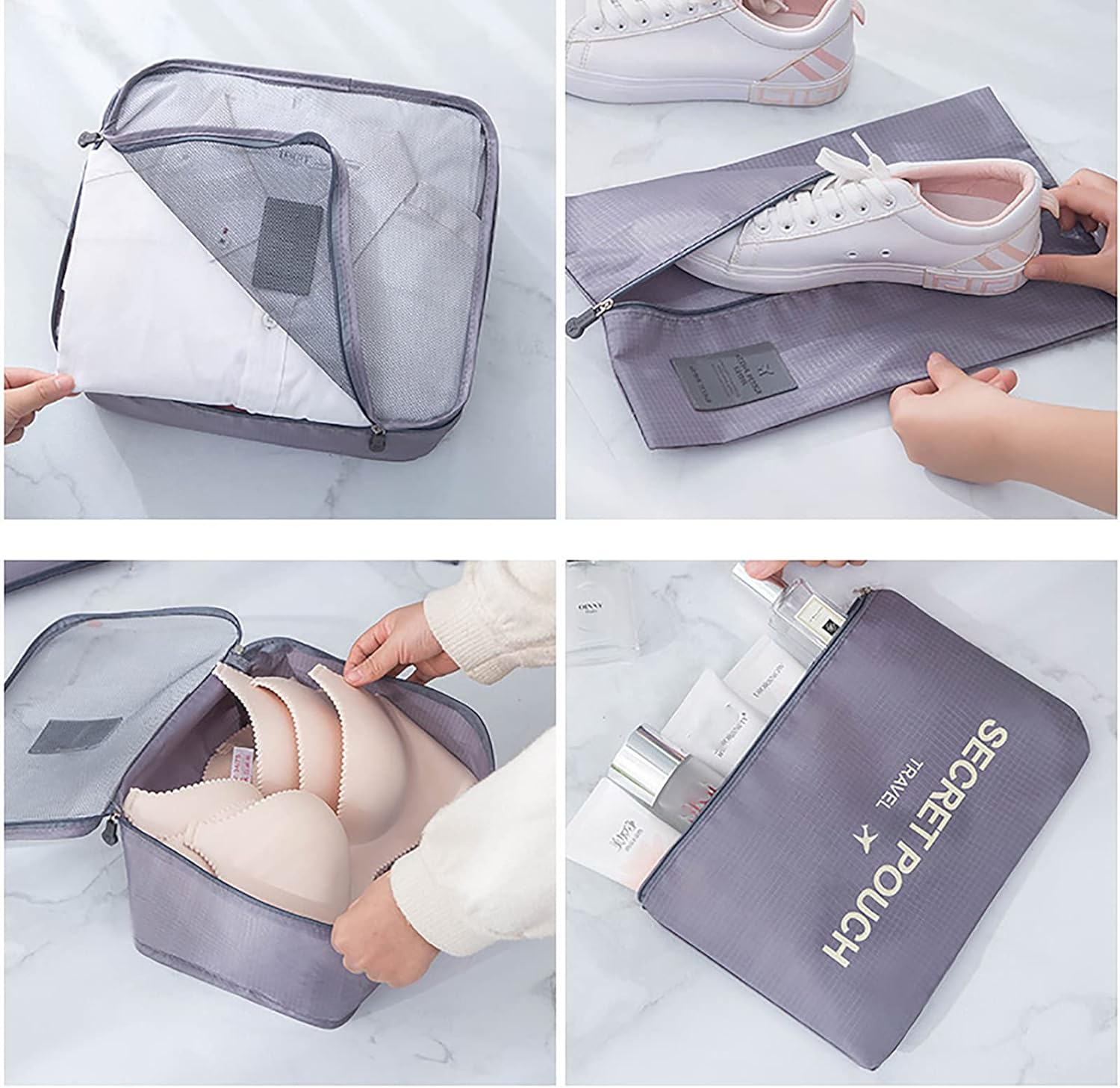 Packing Cubes for Travel 6Piece Luggage Organizer Set Premium Quality Travel Cubes for Packing Suitcase, Carry-On, Bags and Backpack,Pink image number 1