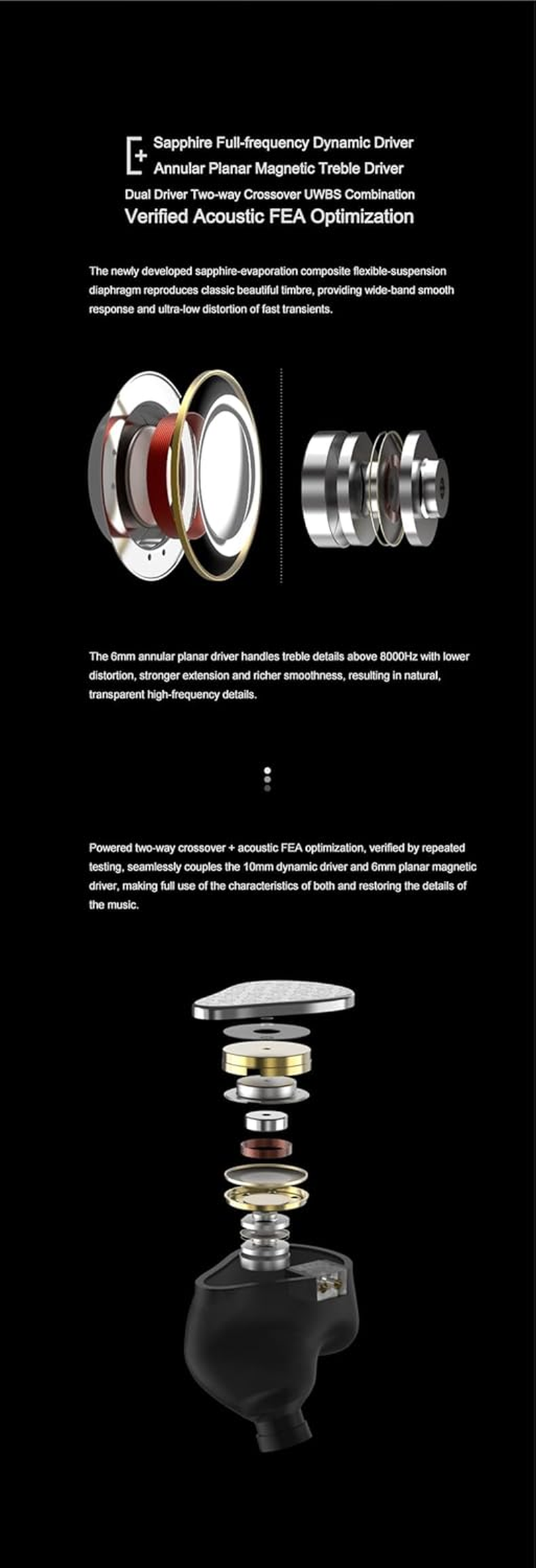 Moondrop May DSP Earphone USB-C DSP Dynamic+Planar Driver Hybird In-Ear Earbuds with Interchangeable Cable image number 4