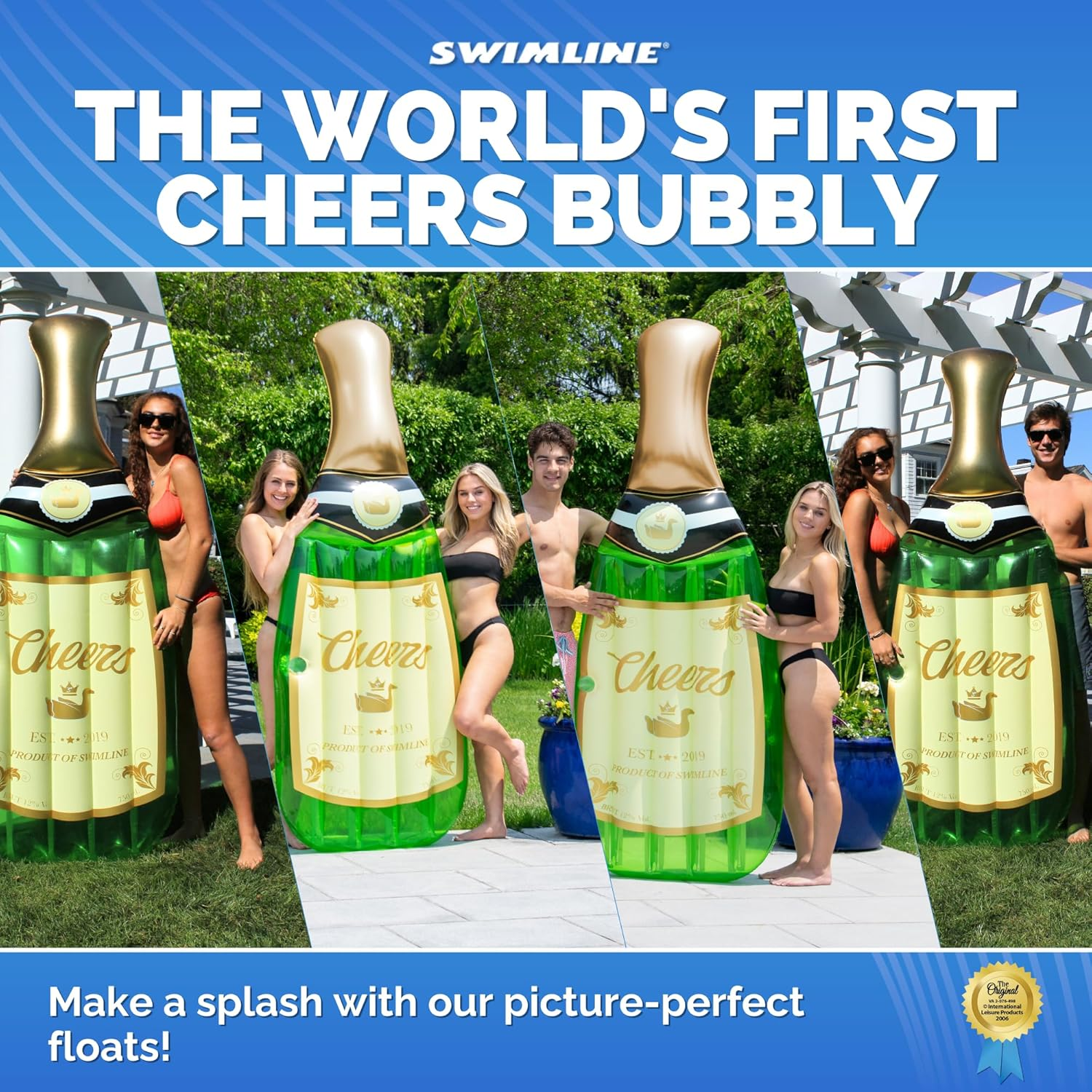 Swimline Cheers Bubbly Champagne Pool Lounger image number 3