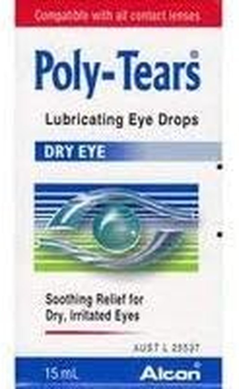 3 PACK of Poly Tears Eye Drops 15Ml