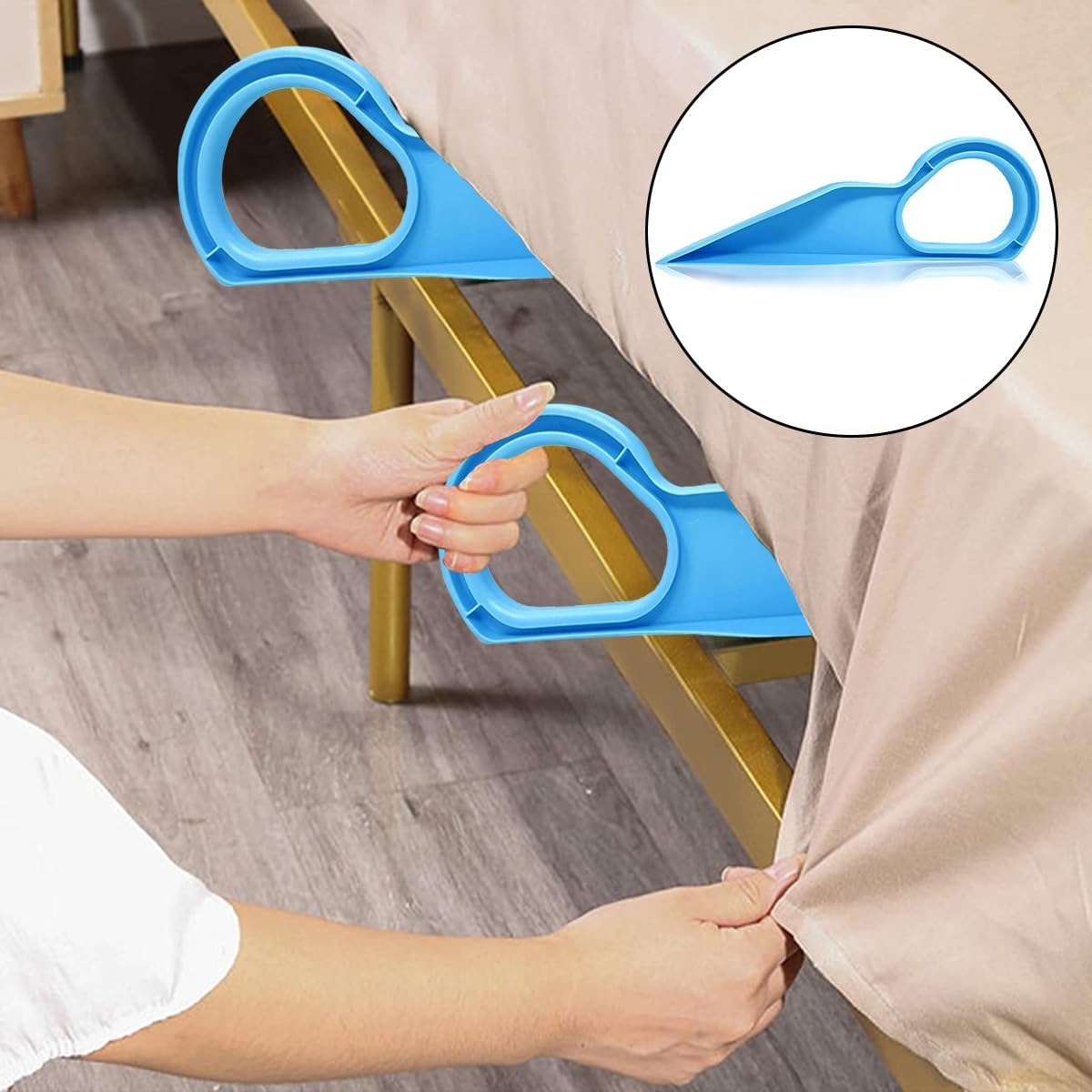 NILLOS Mattress Wedge Elevator, 1 PCS Blue Plastic Bed Making Mattress Lifter Bed Sheets Tucker for Changing Sheets (25 X 8 Cm/9.84 X 3.14 In) image number 4