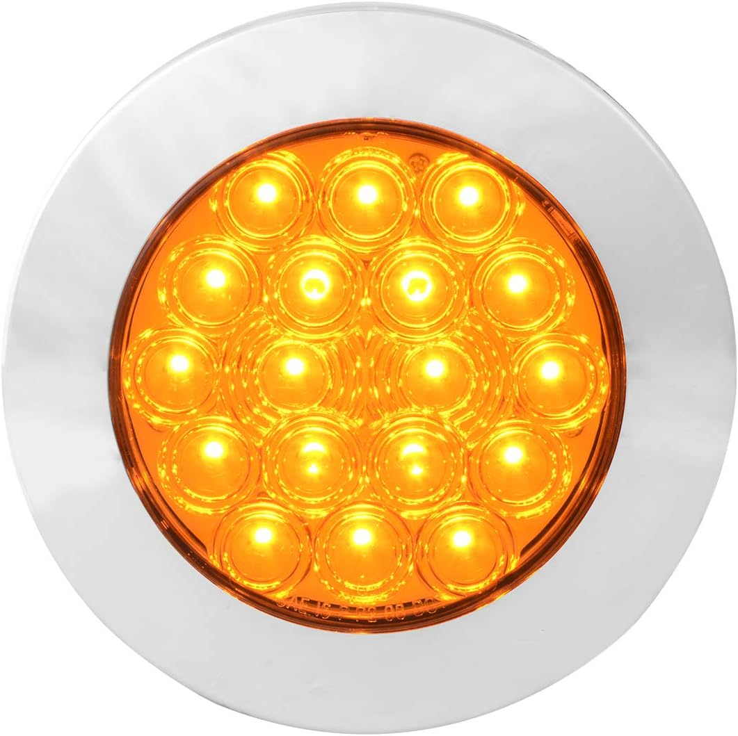 GG Grand General 75872 Red/Red 4 Inch Fleet 18 Led Flange Mount with Bezel, 3 Prong image number 1