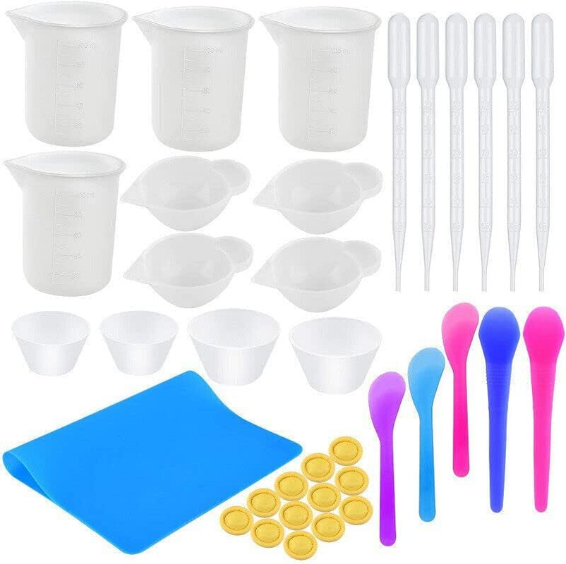 AIMALL 36PCS Silicone Mixing Cups for Resin Casting UV Epoxy Jewellery Mold Tool Set with Precise Spout for DIY Craft Measuring and Pouring image number 2