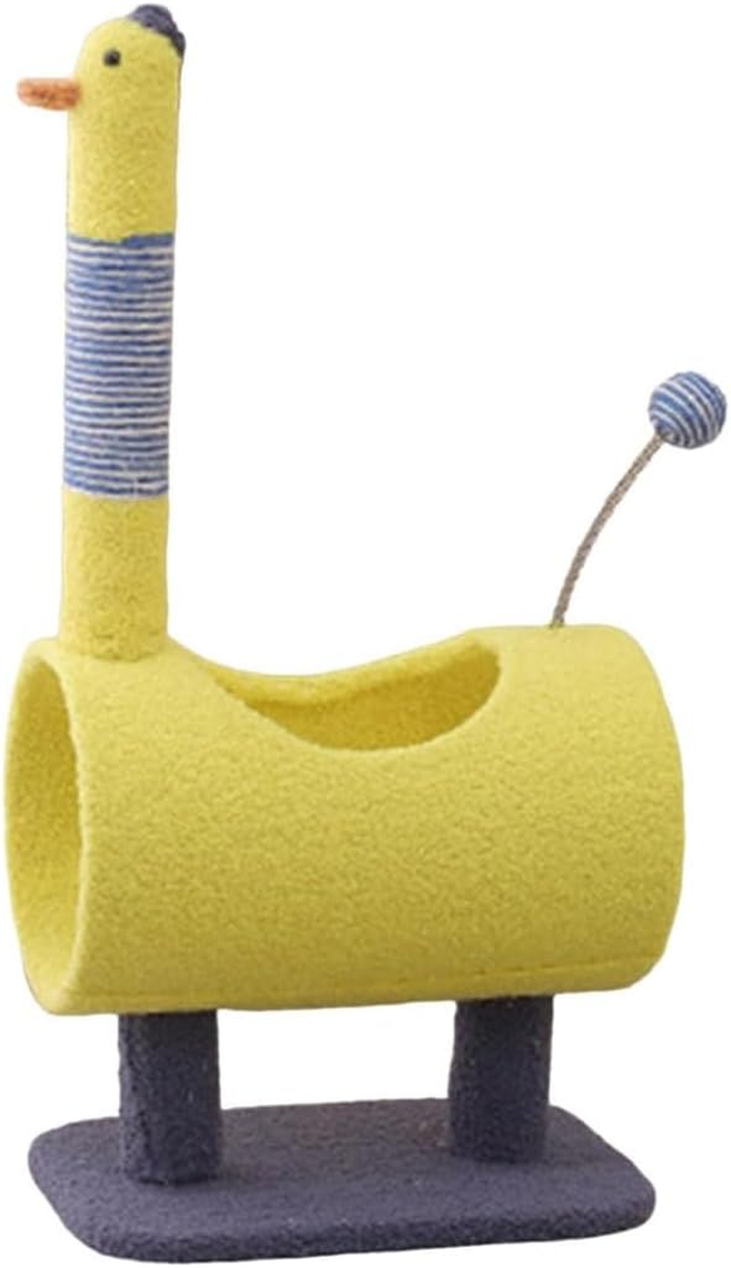 AIMALL Cat Climbing Frame with Sisal Scratch Column, Duck and Dinosaur Shapes, 25.6" Height, Sturdy and Wear-Resistant Jumping Platform for Indoor Cats