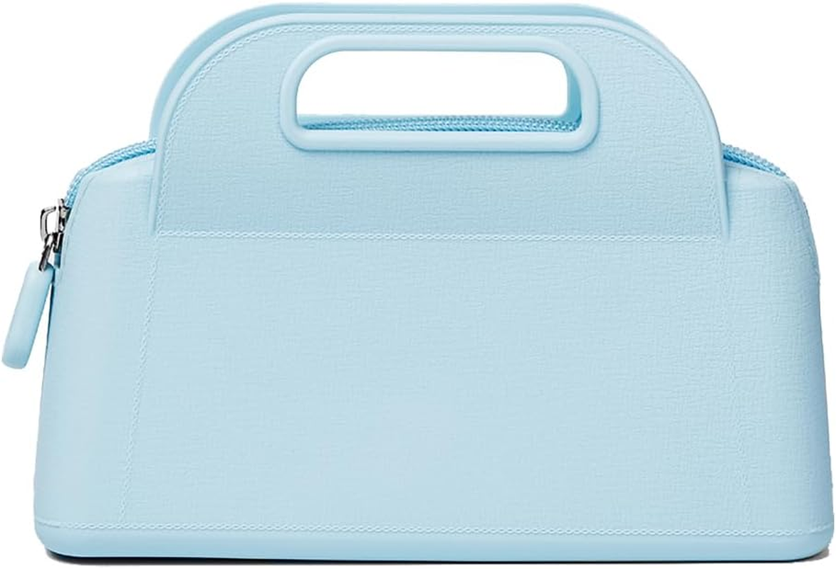 DDPOND Mini Cosmetic Bag, Compact and Convenient Waterproof Makeup Bag, Silicone Wallet, Phone Bag (Blue)