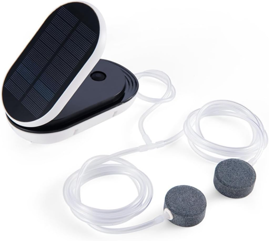 Gadpiparty Solar Powered Aquarium Air Pump with Oxygen Modes Portable Quiet Oxygen Aerator for Fish Tanks Outdoor Fishing Small to Medium Aquariums Fine Workmanship
