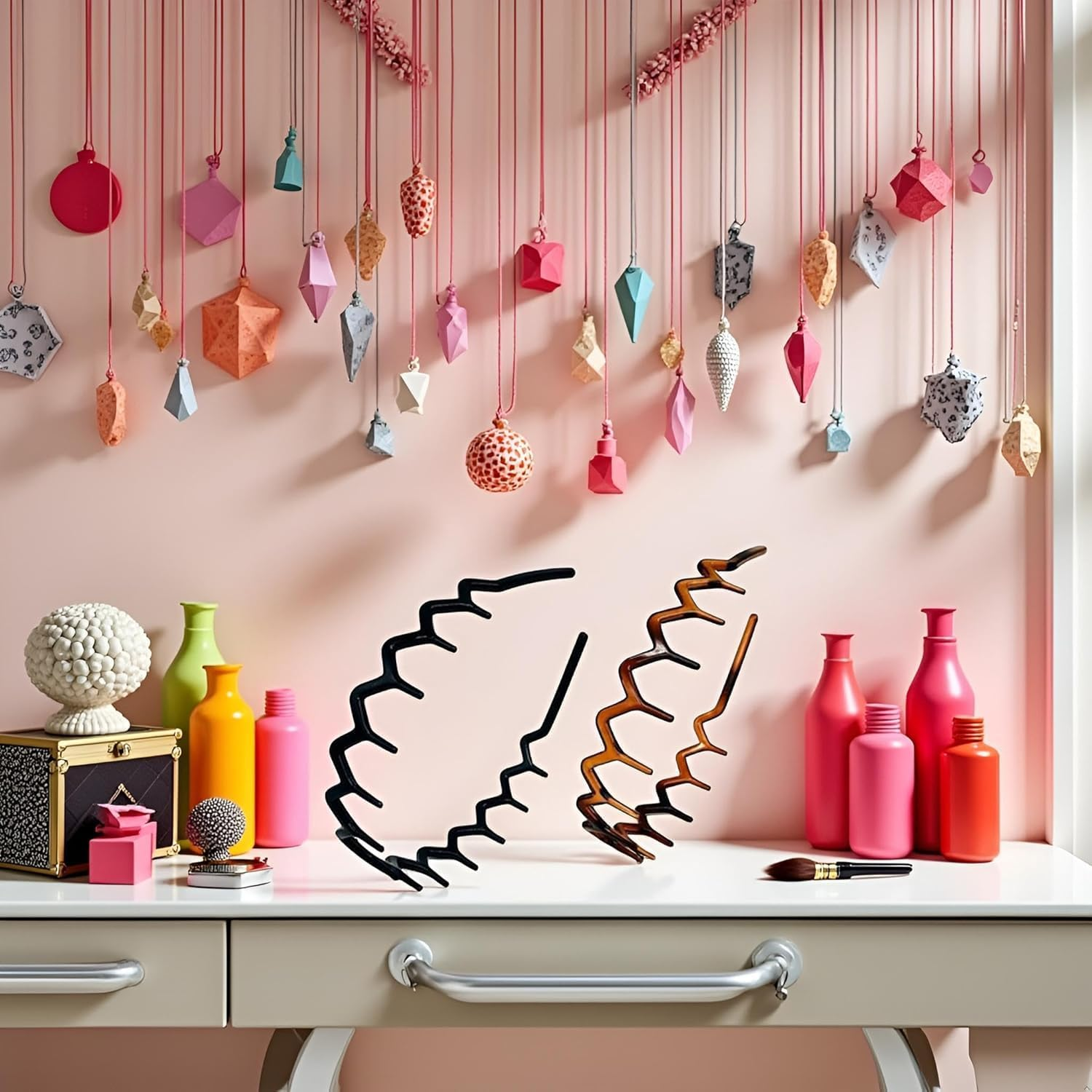 Zigzag Headband with Teeth for Women and Girls, Wavy Comb Plastic Zigzag Black Plastic Tooth Hair Accessories 2 Pack image number 1