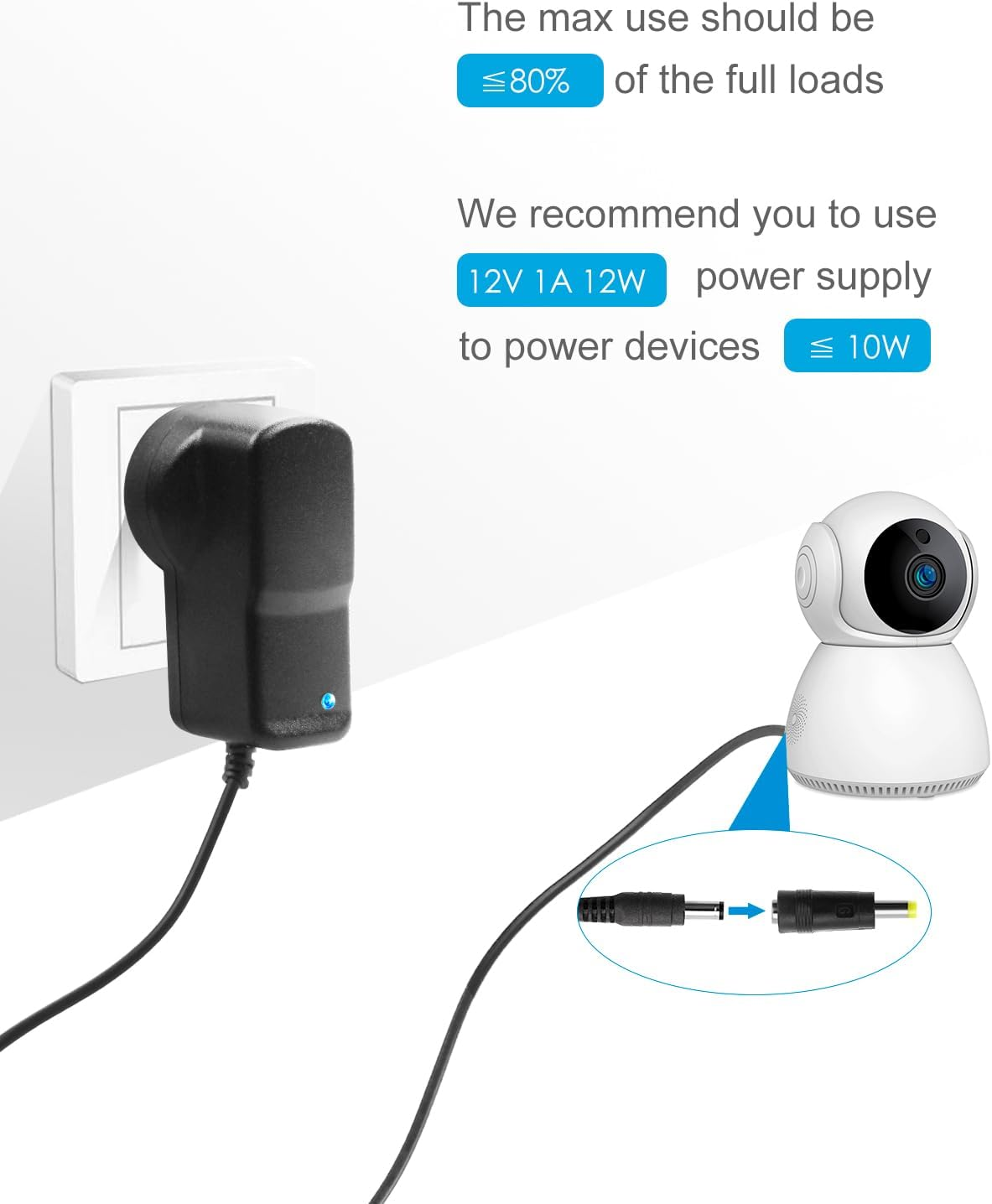 ALITOVE 12V 1A Power Supply Adapter DC 12 Volt 12W 1000Ma 800Ma 600Ma 500Ma Power Converter with 5.5X2.5Mm 5.5X3.0Mm 5.5X1.7Mm 4.8X1.7Mm 4.0X1.7Mm 3.5X1.35Mm 3.0X1.1Mm 2.5Mmx0.7Mm 6.3X3.0Mm 10 Tips