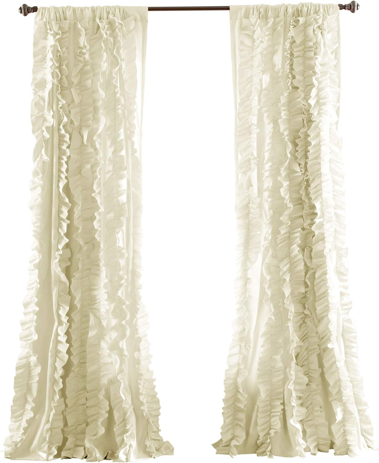 Lush Decor Belle Window Curtain Panel, Ivory, 1 Panel image number 4