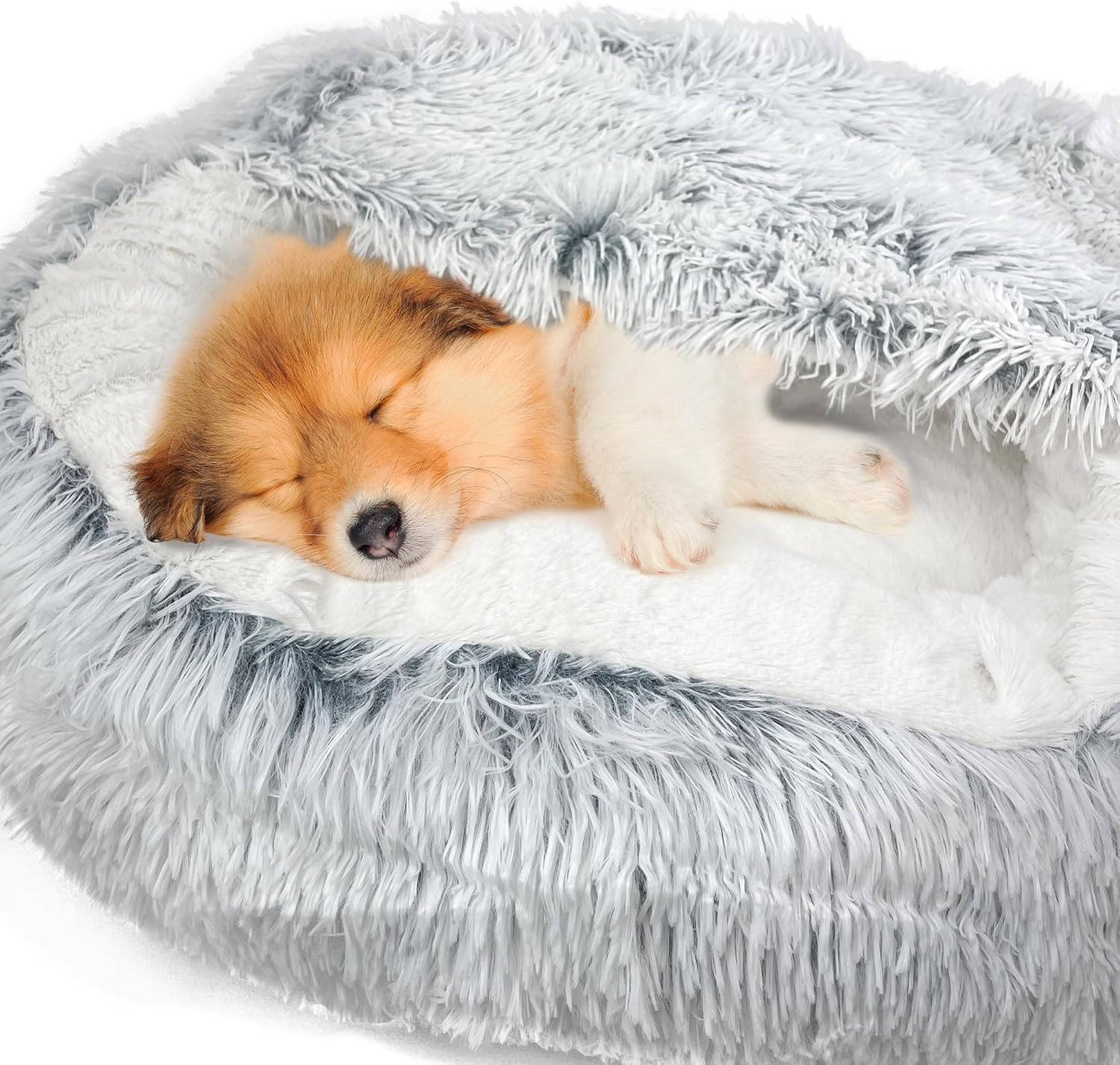 Barkley & Bella Dog Bed Bliss Calming Dream Pod, Grey - Machine Washable, Dog Bed, Soft & Durable Long Thread Fur image number 2