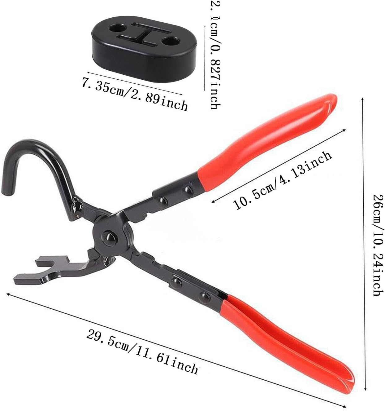 Exhaust Hanger Removal Pliers 1 PCS and 2 Hole Rubber 4PCS, Universal Tool Hangers Insulators Muffler Hanger, for Cars Truck SUV 10" 2/4 Set Isolator Support Exhaust Removal Pliers (5 Pcs) image number 5