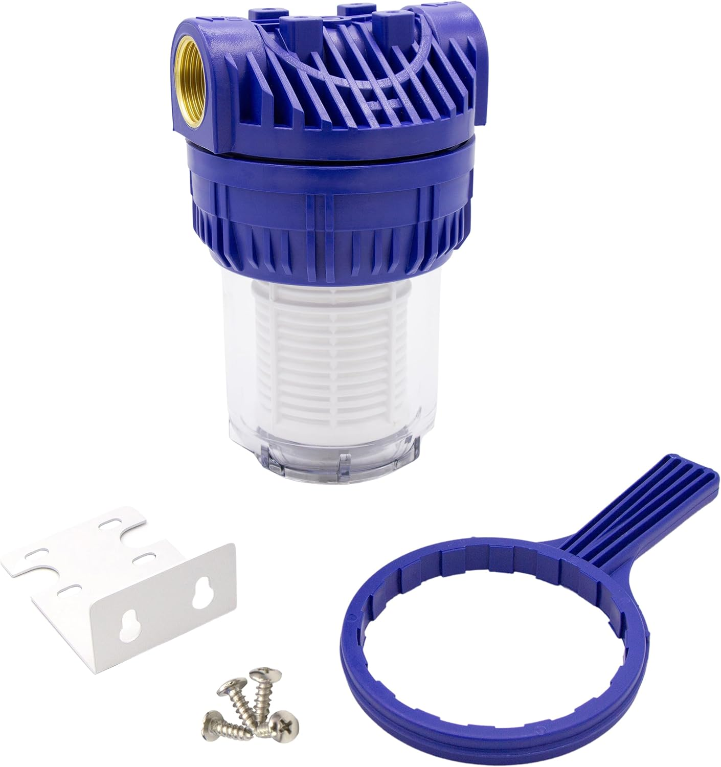 VARIOSAN 18403 Pre-Filter (5 Inch) for Pumps and Domestic Waterworks, 3/4 Inch Internal Thread, 8 Bar, 3,000 L/H Flow Rate, 0.06 Mm Mesh Size