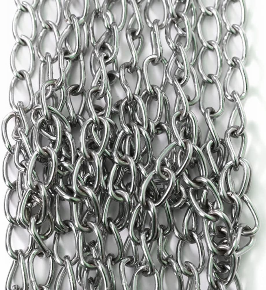 Veumoie Sport Iron Chain Basketball Net Outdoor 12 Loops Standard Heavy Duty Basketball Goal Replacement Net,Silver image number 1