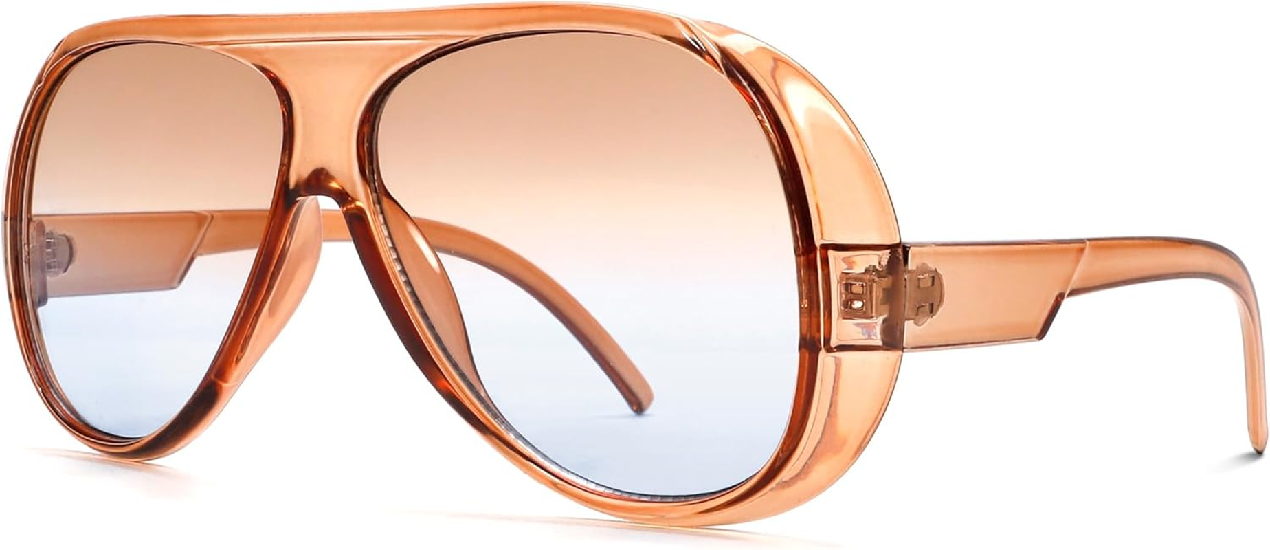 Trendy Aviator Sunglasses for Women Men, Retro 70S Sun Glasses, Oversized Glasses UV400 image number 3