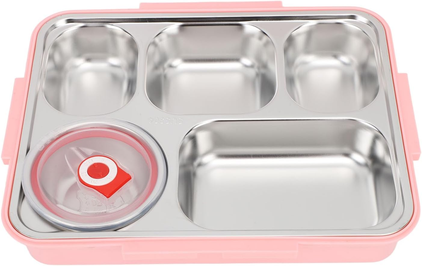 Gernie Feminine Practical Stainless Steel Lunch Box, 5 Compartments with Lid, Chopsticks, Spoon, Soup Bowl, Reusable Lunch Container, Portion Control Divided Dinner Tray for School, Office image number 5