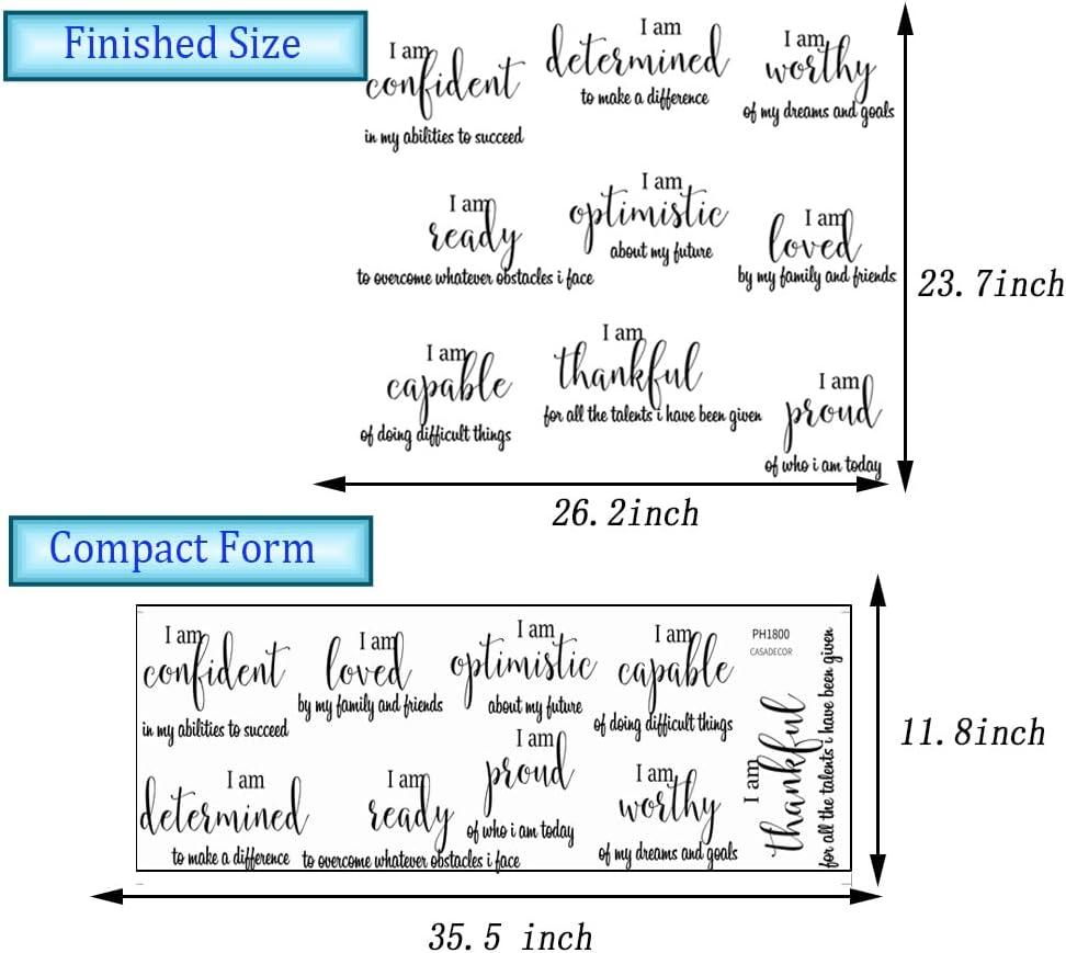 9 Pieces Inspirational Decals Black Motivational Wall Sticker Vinyl Wall Quotes Stickers Wall Art Stickers Peel and Stick Wall Decals for Girl Boy Bedroom Living Room image number 3