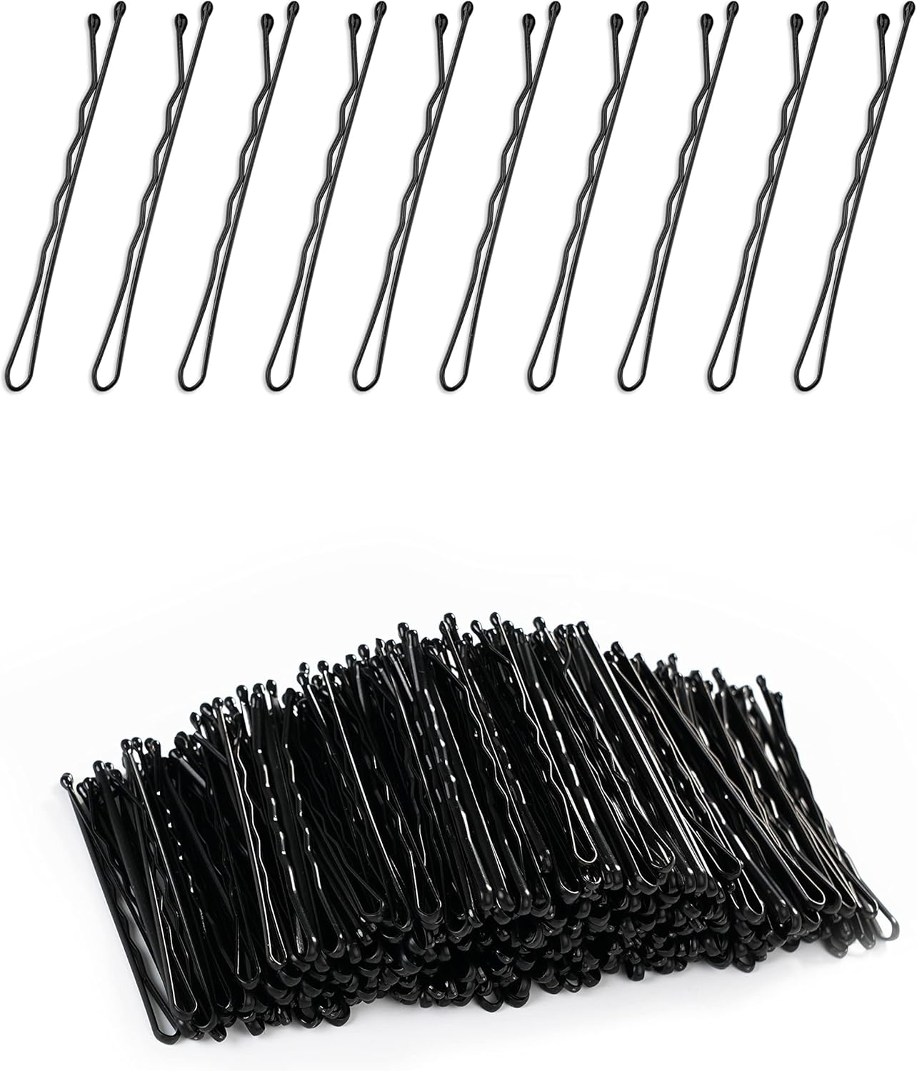 100Pcs Bobby Pins Blonde, 2.2Inch Wavy Gold Hair Pins, All Hairstyles Strong Grip and Pain Free Pins for Girls Women with Storage Box