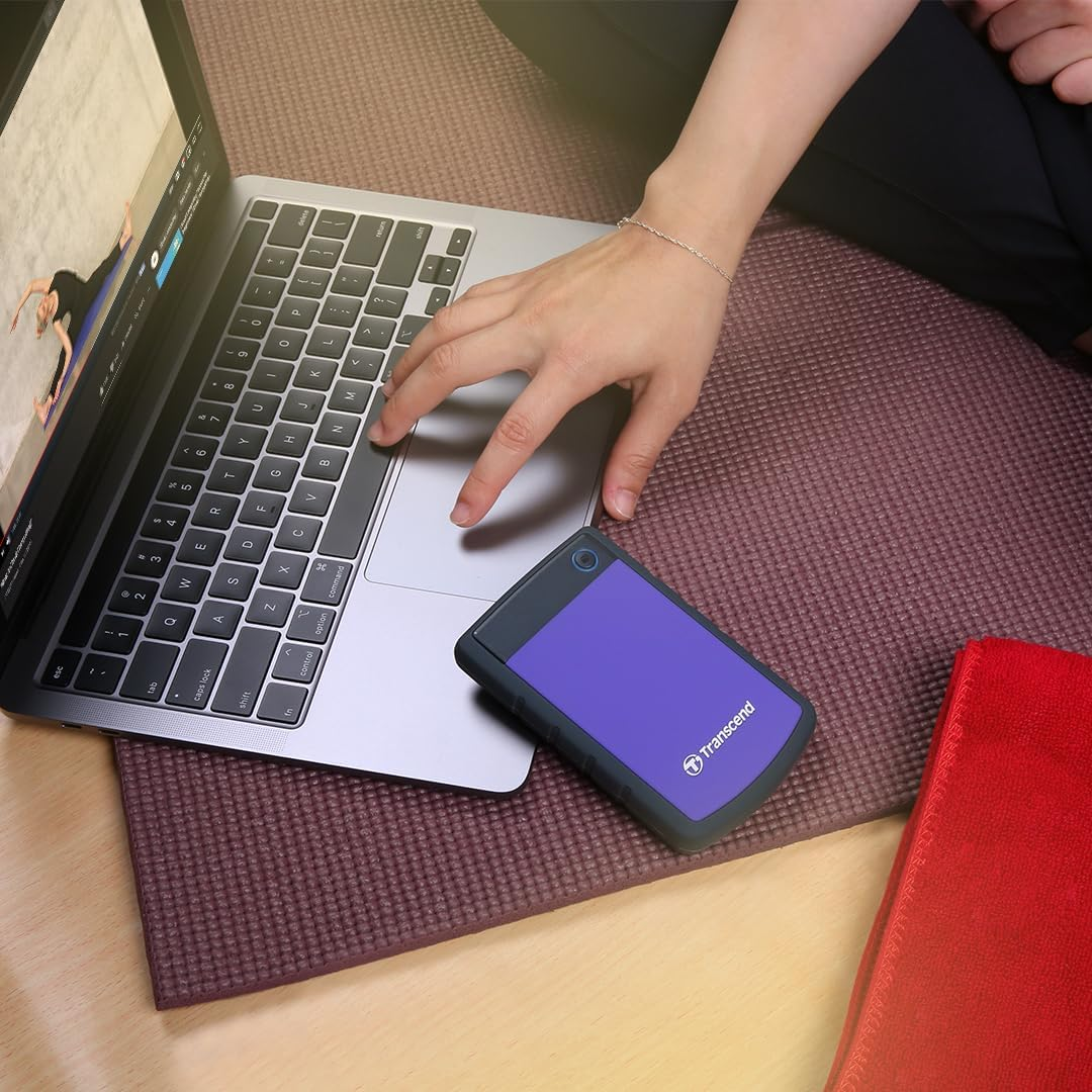 Transcend 1TB, 2.5" Portable HDD, Storejet H3, Purple, Anti-Shock, TS1TSJ25H3P - Purple, 1 Tb image number 5