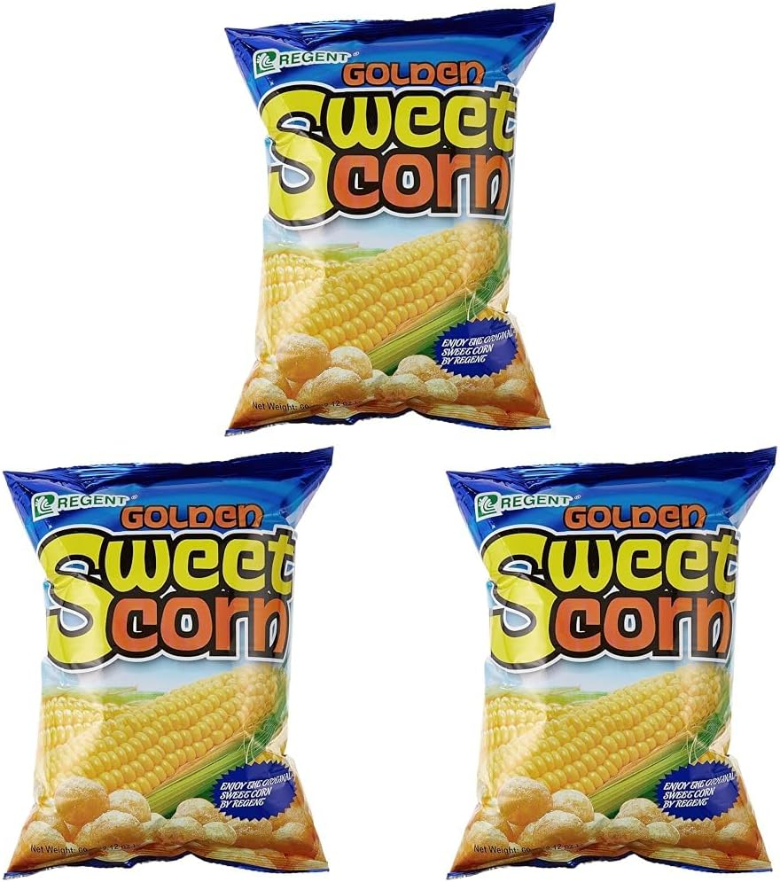 Regent Golden Sweet Corn Snacks 60 G (Pack of 3)