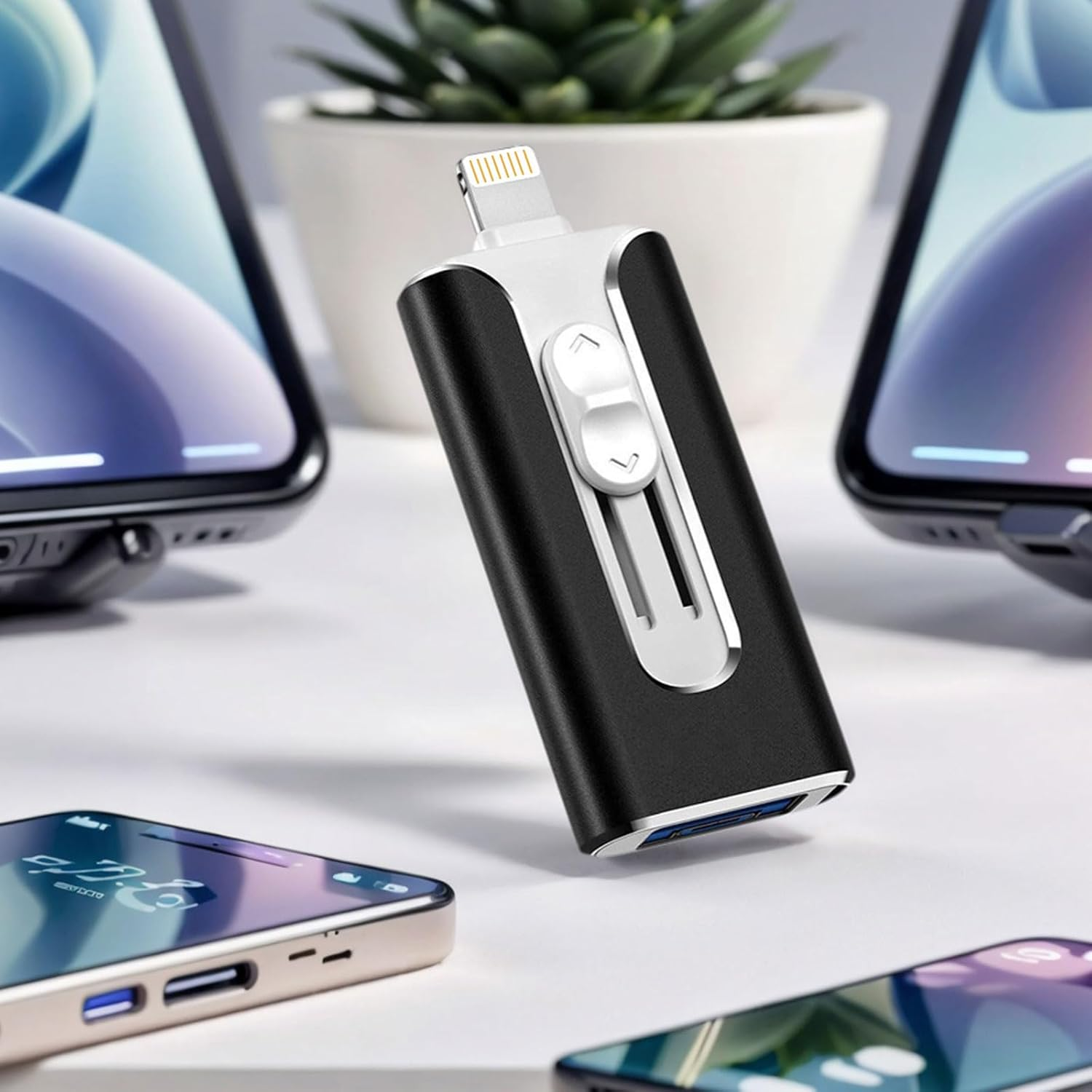 2TB Memory Phone Photo Stick,4-In-1 USB Flash Drives,Phone Flash Drive,Phone Flash Drive for Ios,Android,Pc,Ipad,More Devices(Black image number 5